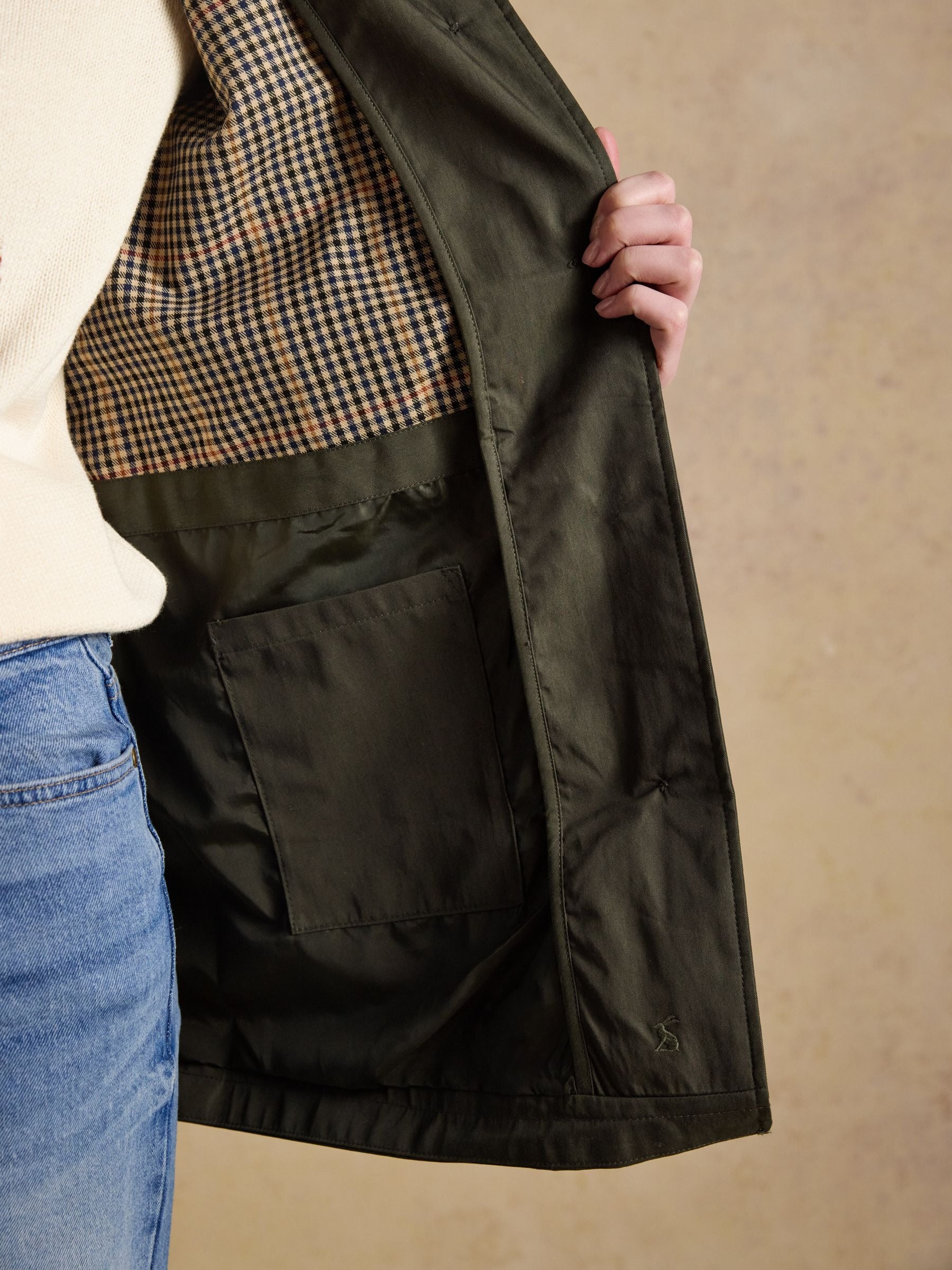 Rainmore Khaki Green Button Through Waterproof Raincoat
