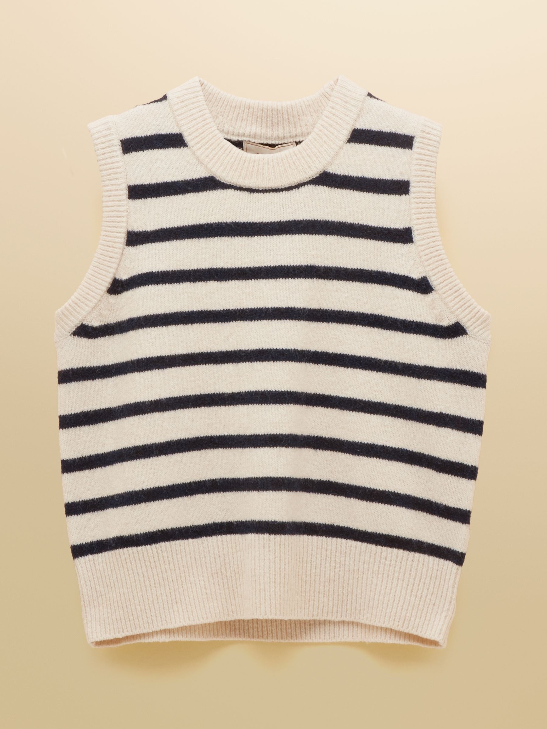 Holly Cream & Navy Striped Knitted Vest