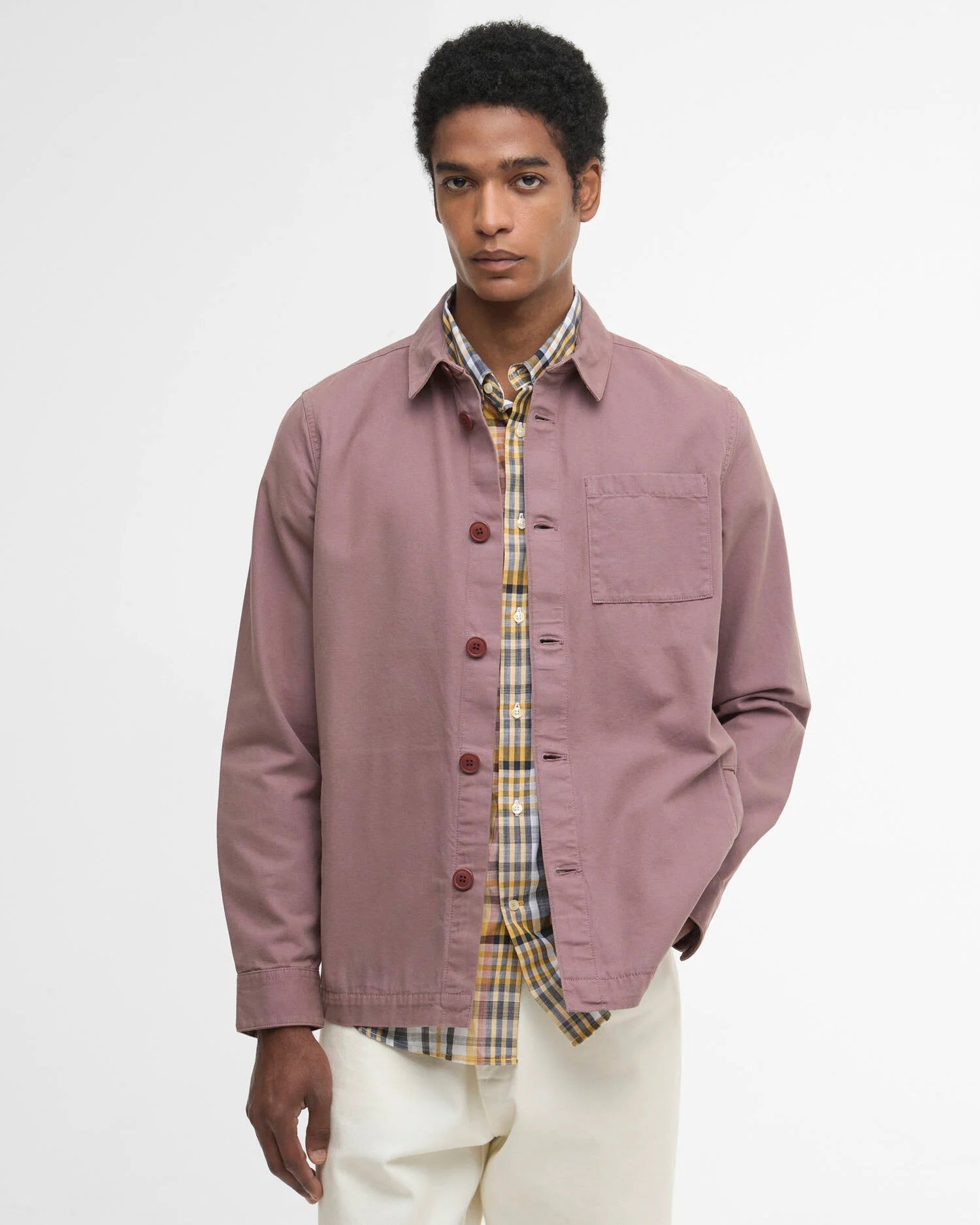 Washed Cotton Overshirt - Peppercorn