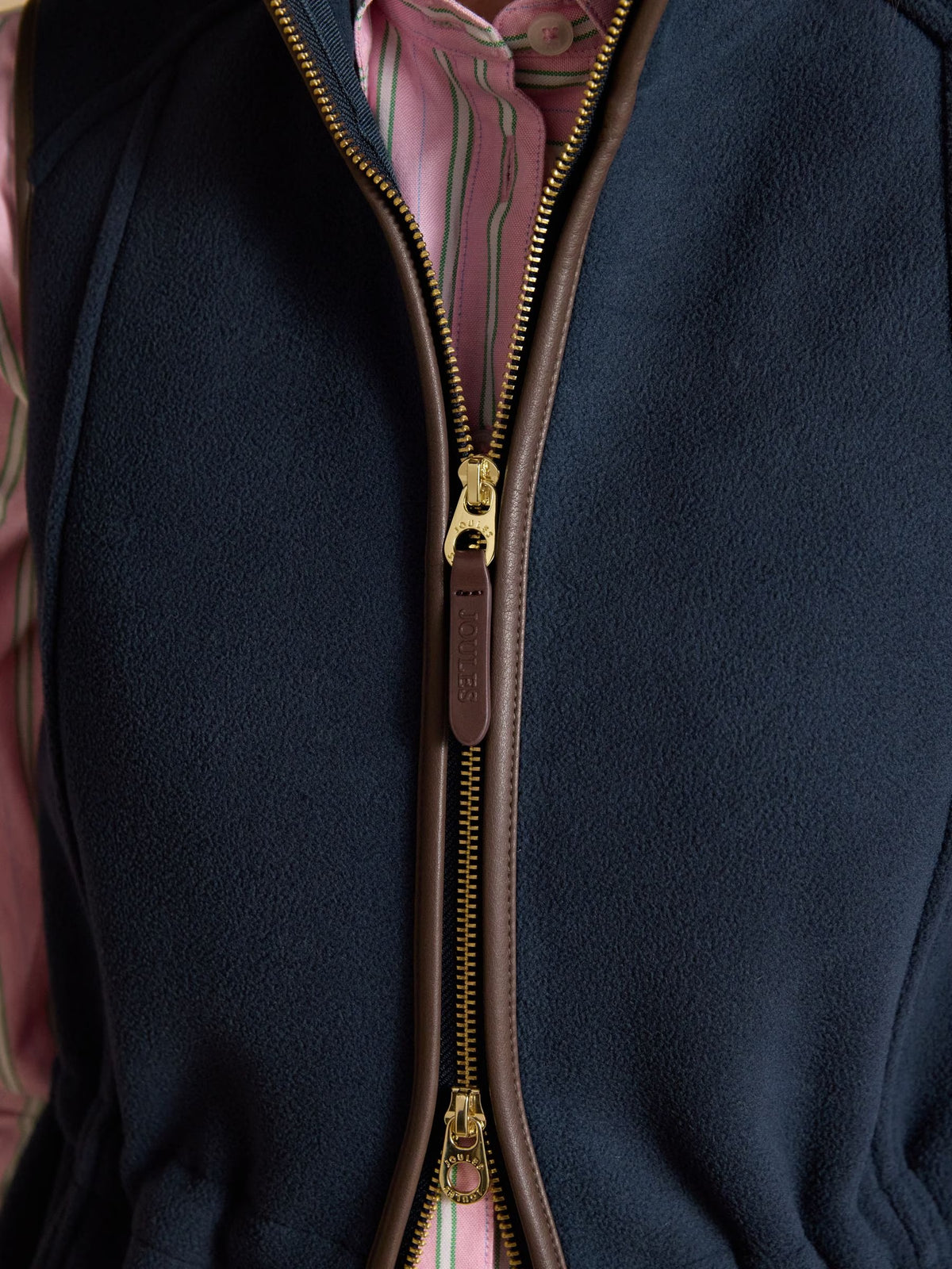 Heritage Navy Blue Longline Polar Fleece Gilet