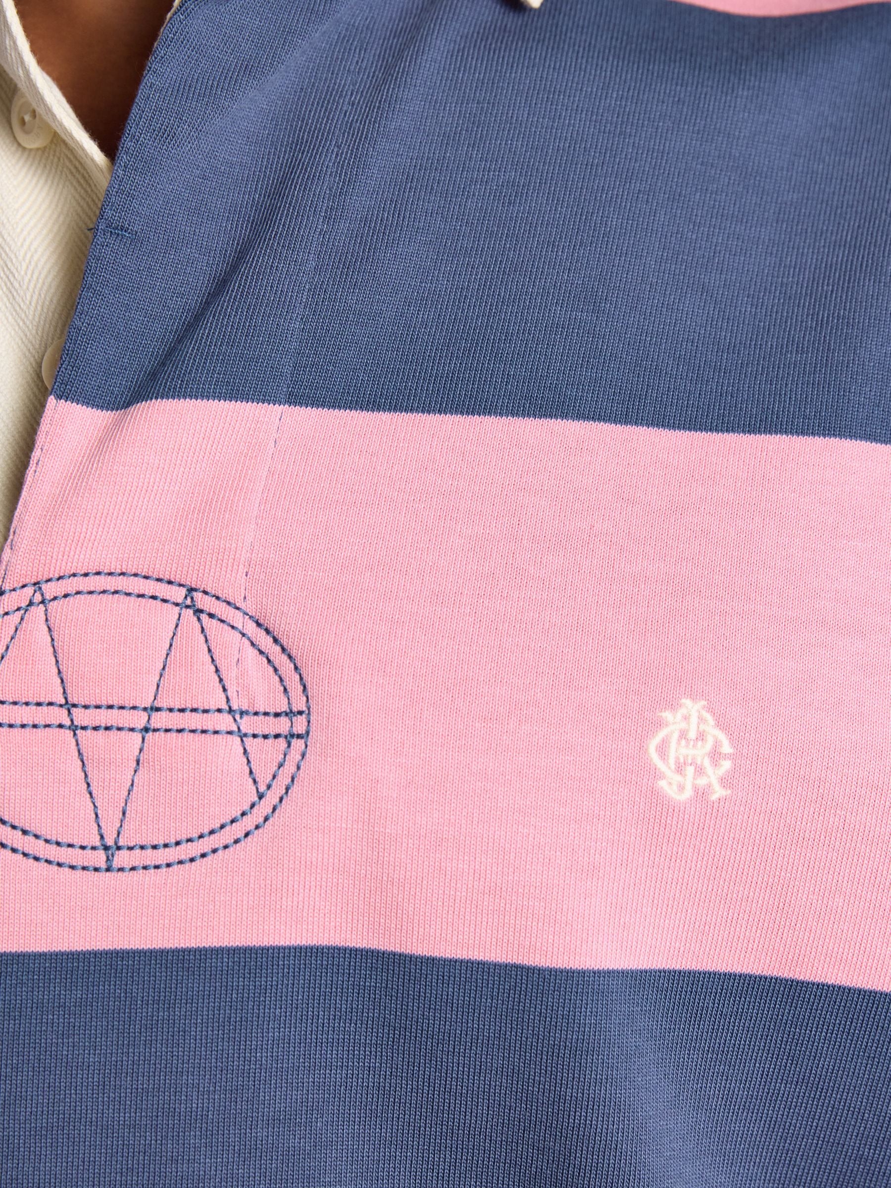 Pink/Blue Striped Long Sleeve Rugby Shirt