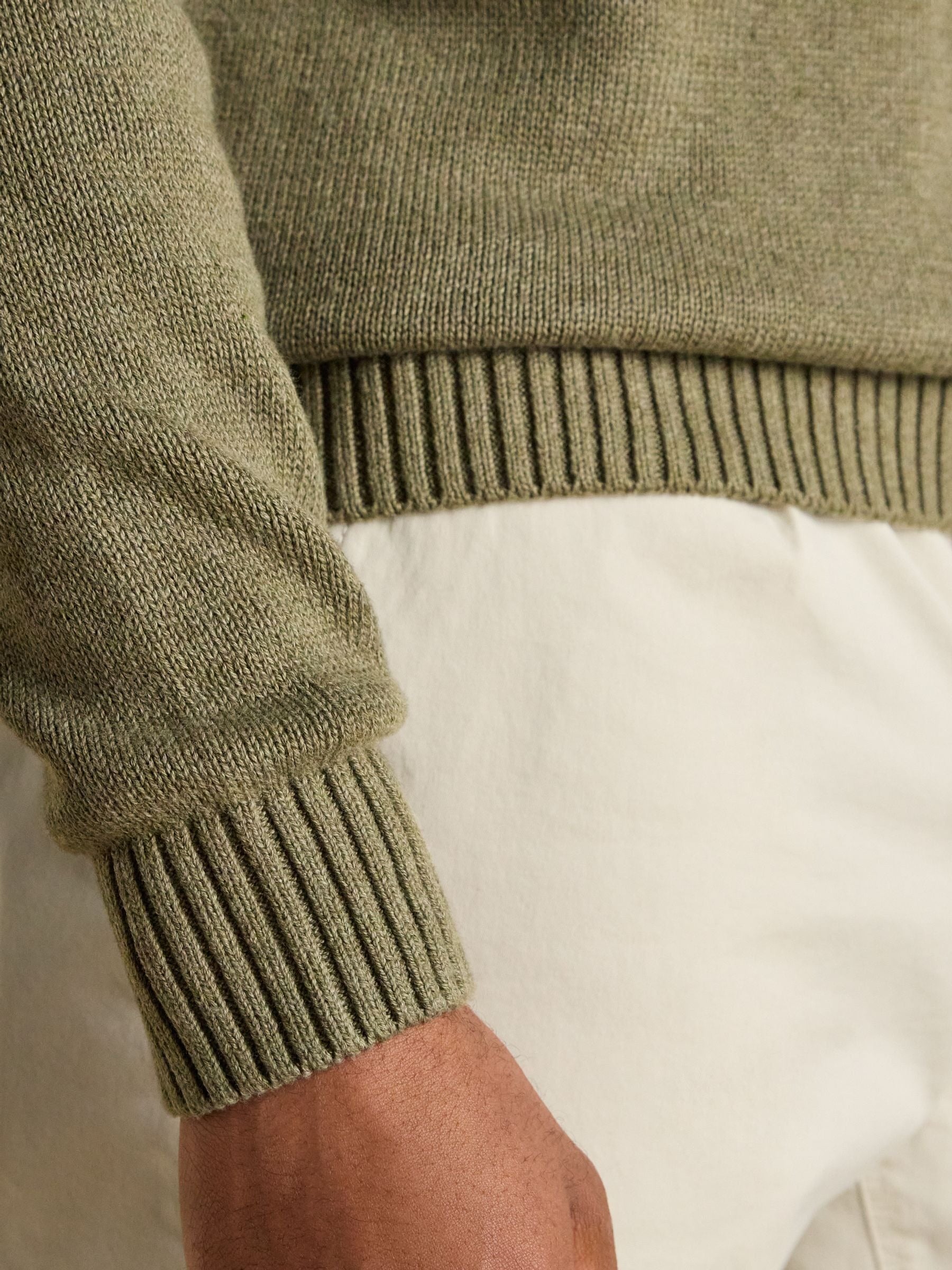 Jonty Fox Khaki Green Crew Neck Knitted Jumper