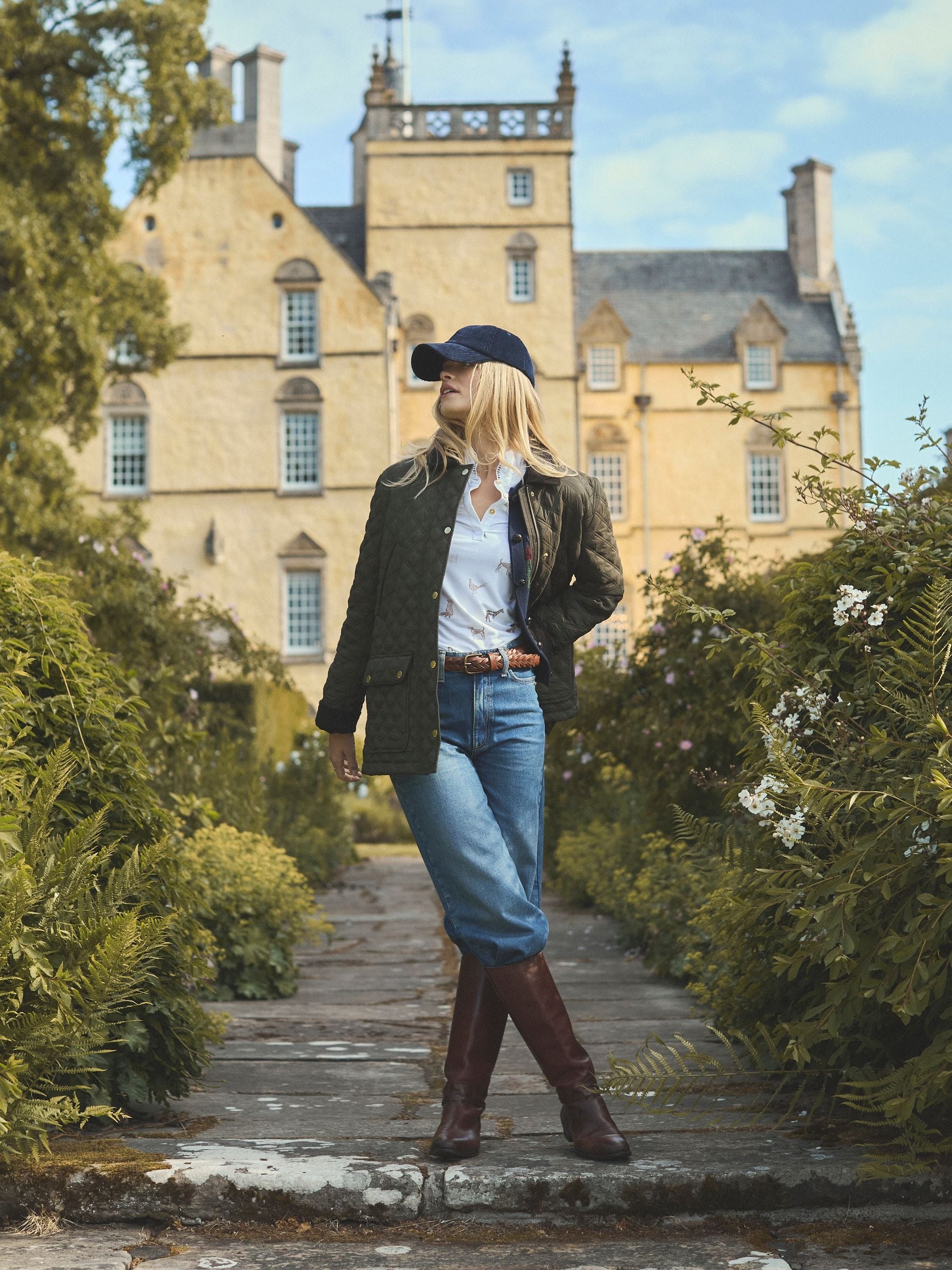 Beatrix Khaki Green Showerproof Diamond Quilted Coat