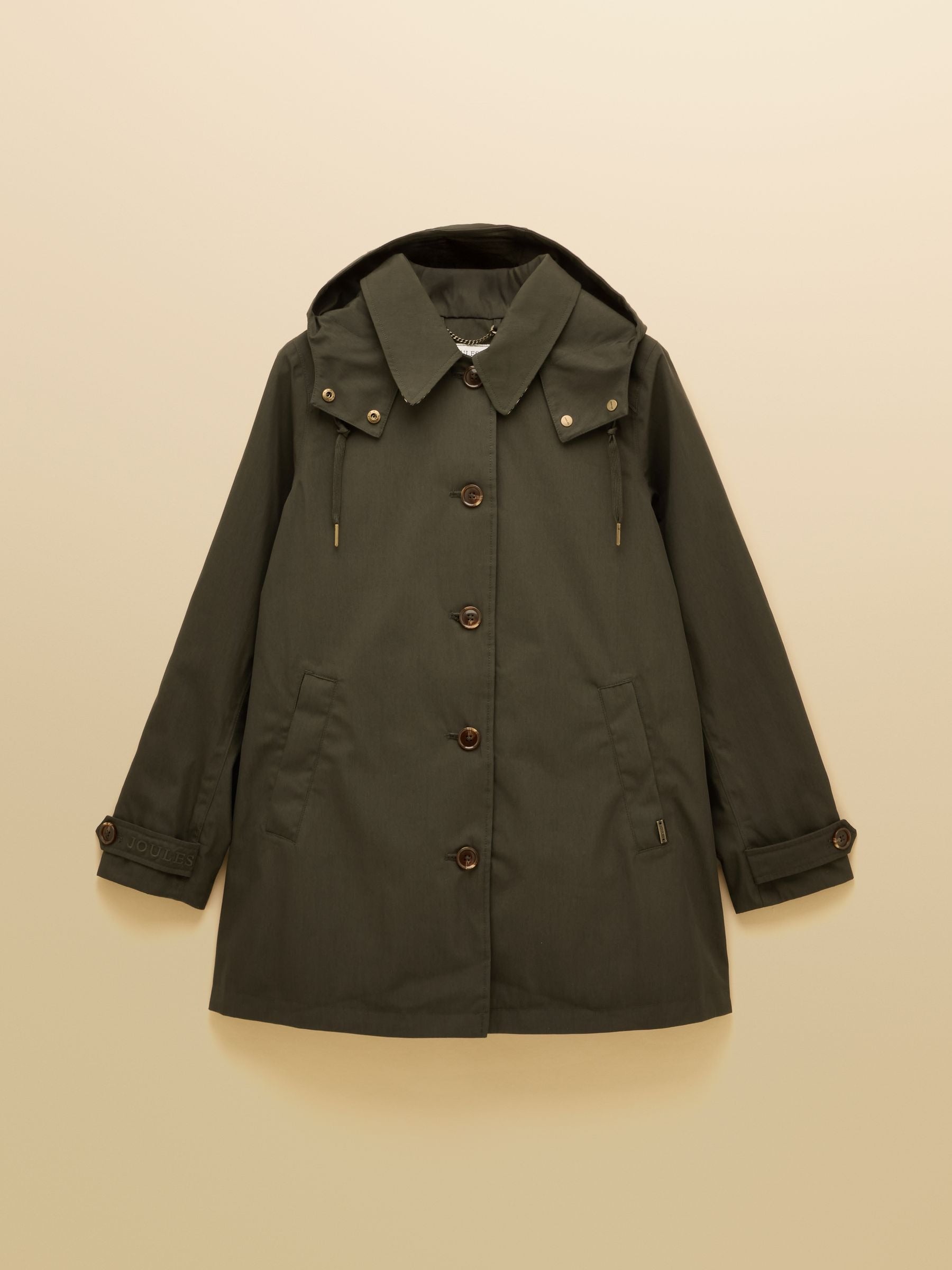 Rainmore Khaki Green Button Through Waterproof Raincoat