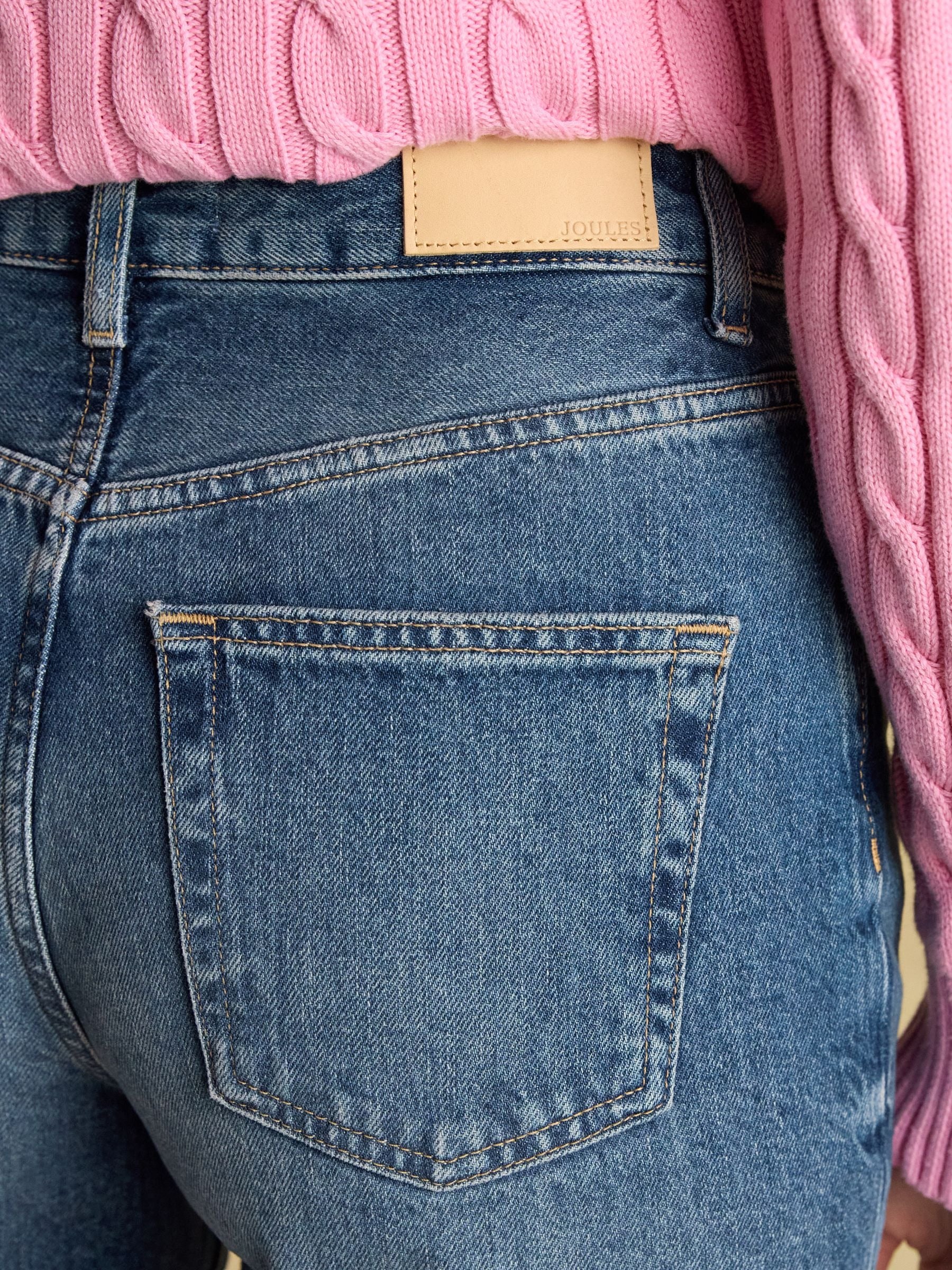Mid Indigo Blue Relaxed Fit Mid Rise Jeans