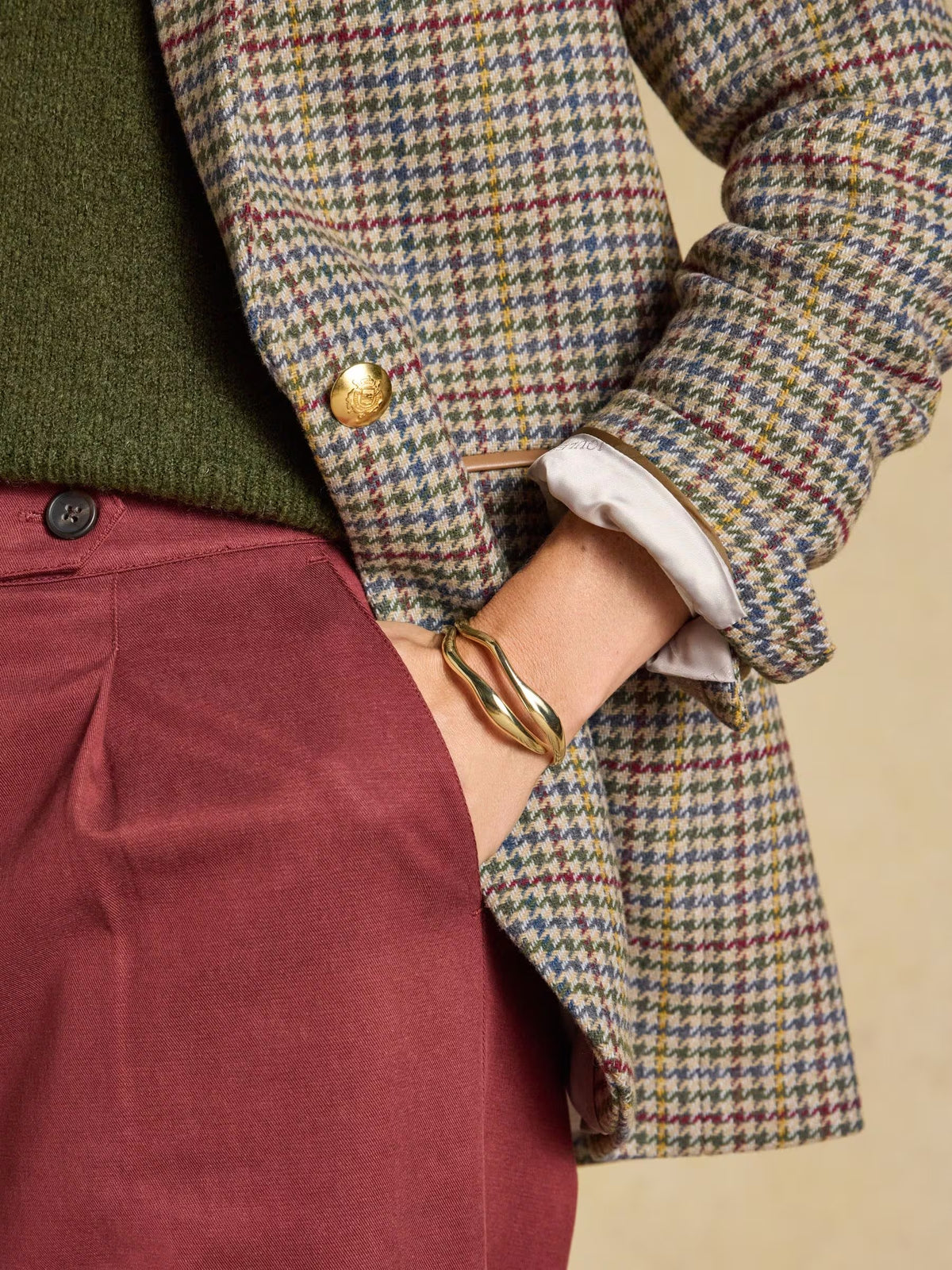 Hackmore Check Relaxed Fit Tweed Blazer With Wool