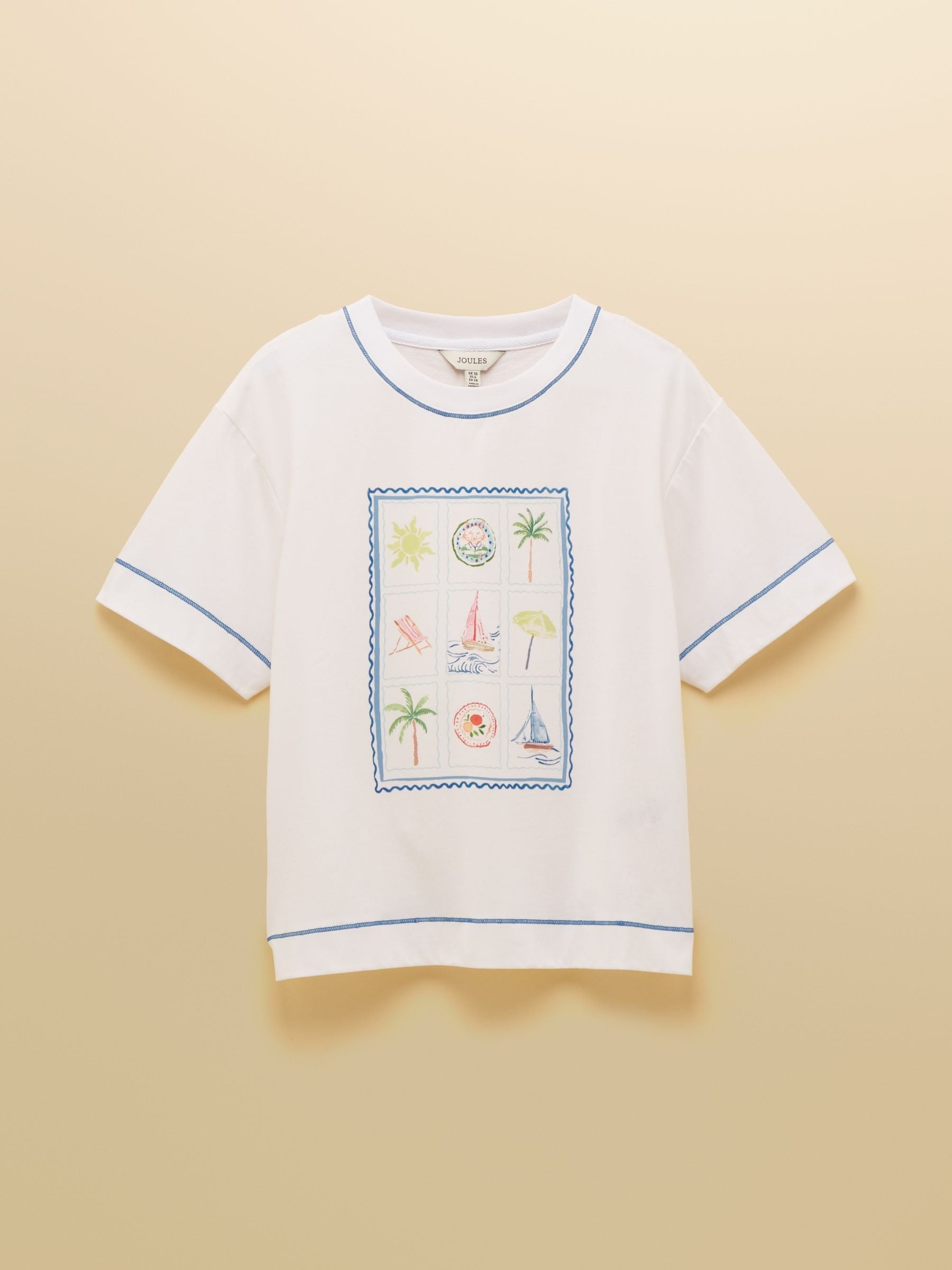 Postcard Graphic Short Sleeve 100% Cotton T-Shirt