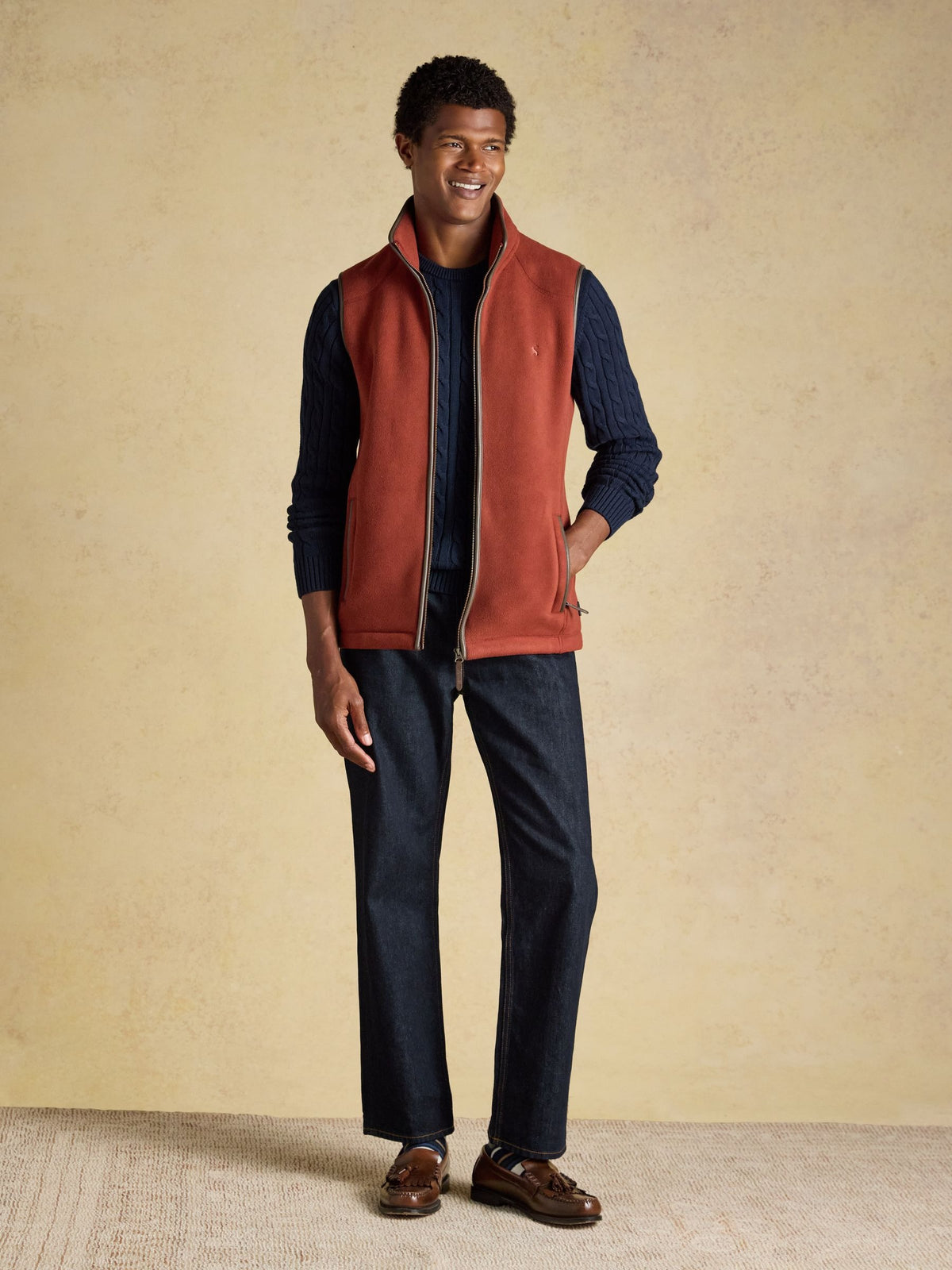Heritage Rust Brown Fleece Gilet