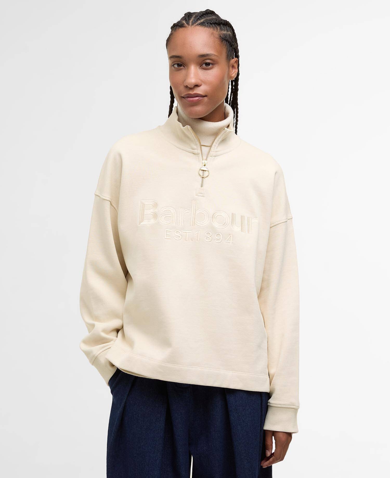 Sara Half Zip Sweatshirt - Oat