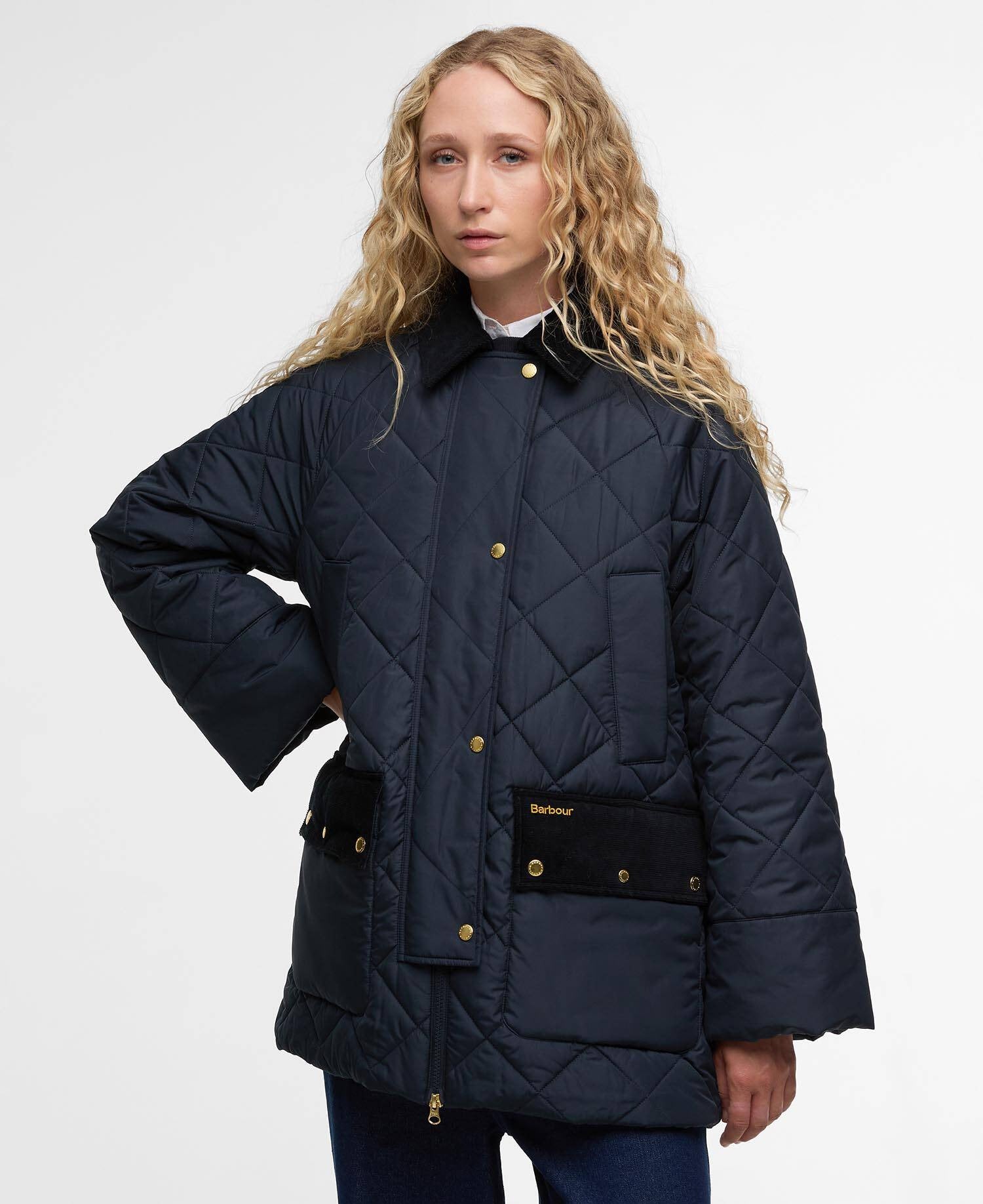 Aldburgh Quilted Jacket - Navy/Dress Tartan