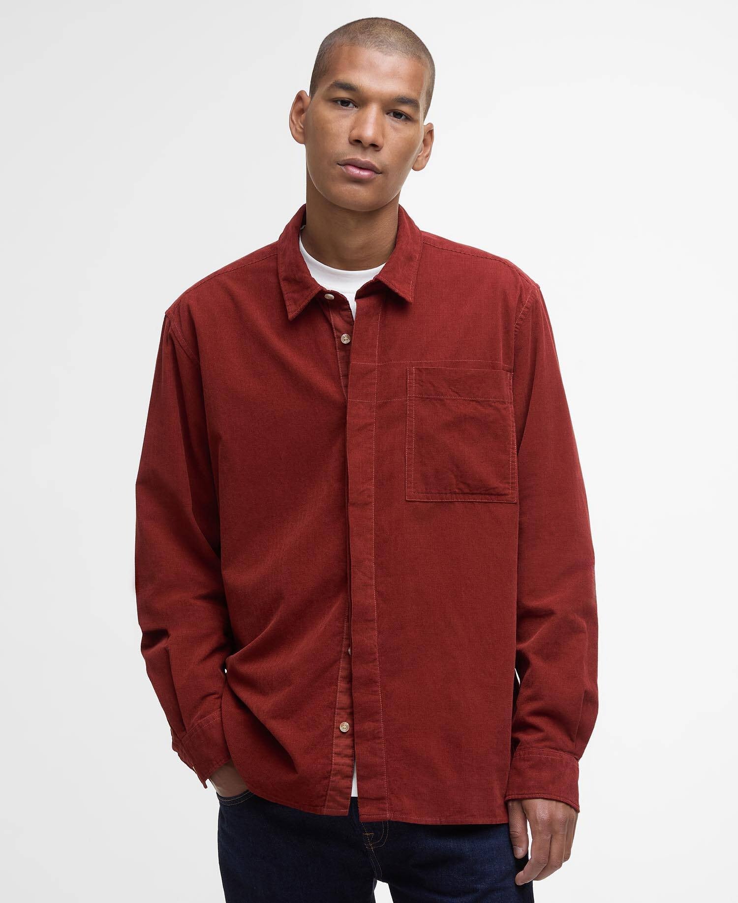 Haltcliff Cord Relaxed Shirt - Fired Brick