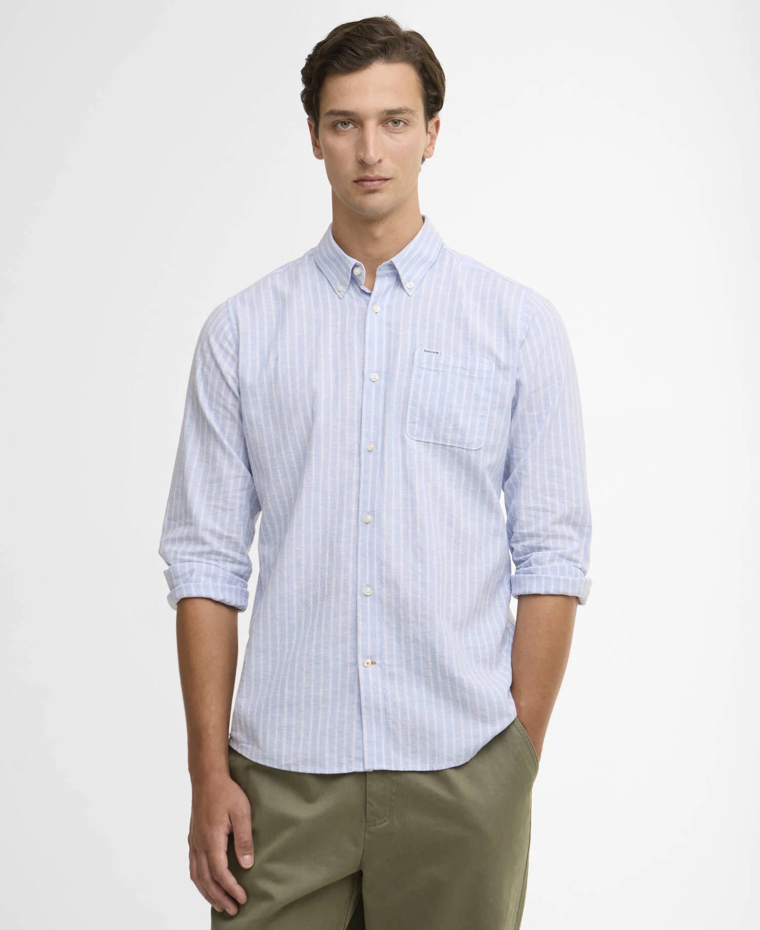 Nelson Striped Long-Sleeved Tailored Shirt - Blue