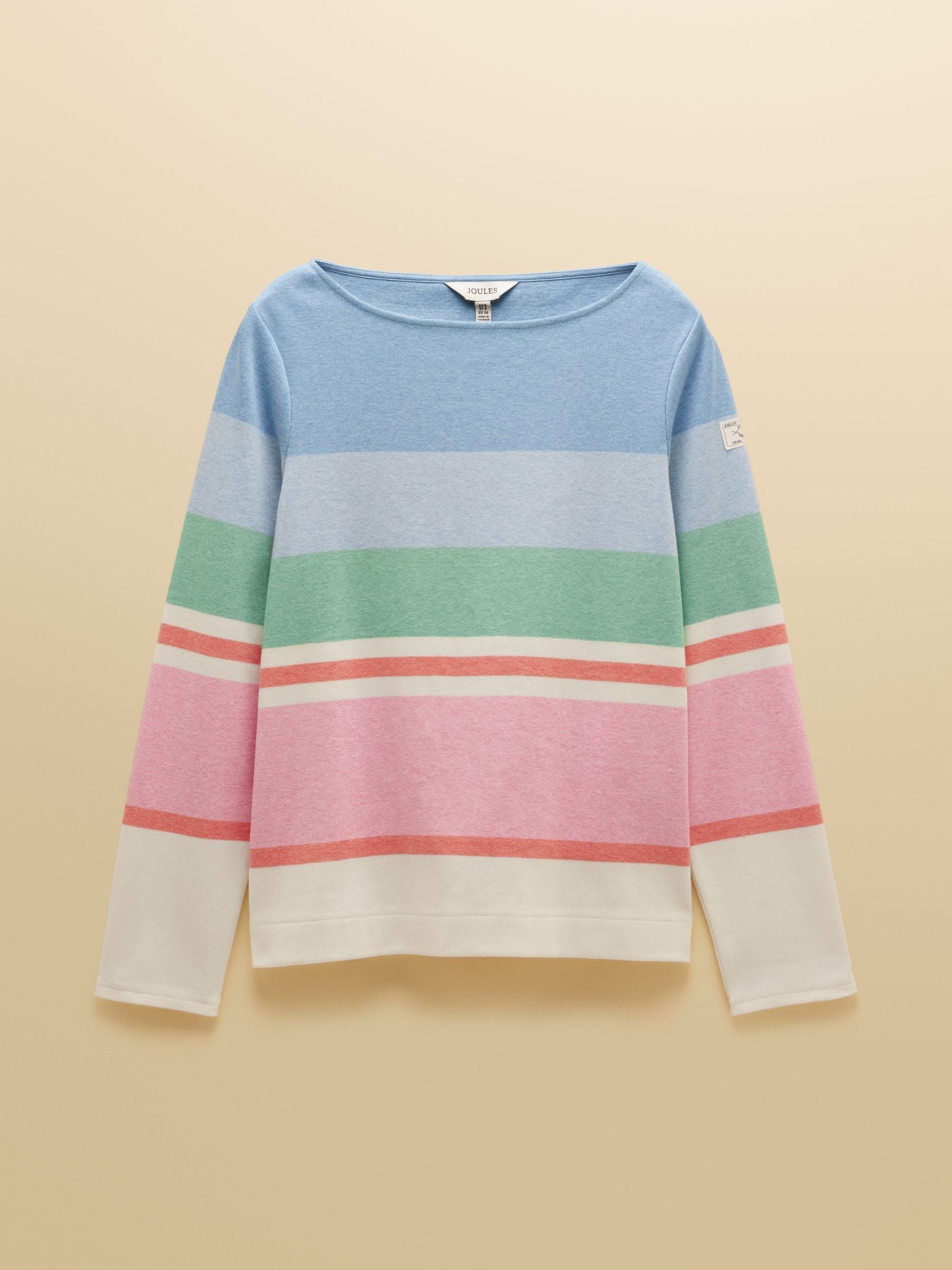 Harbour Multi Stripe Boat Neck 100% Cotton Breton Top