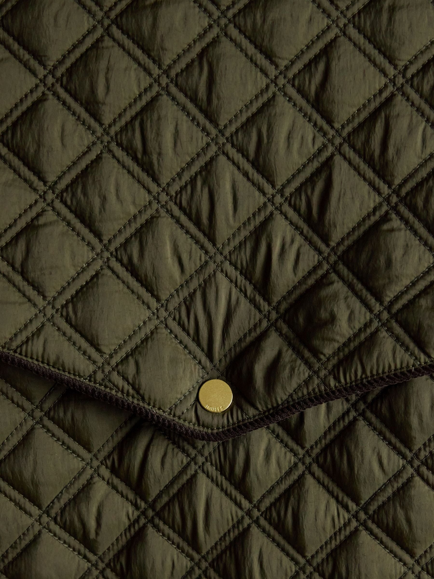 Beatrix Khaki Green Showerproof Diamond Quilted Coat