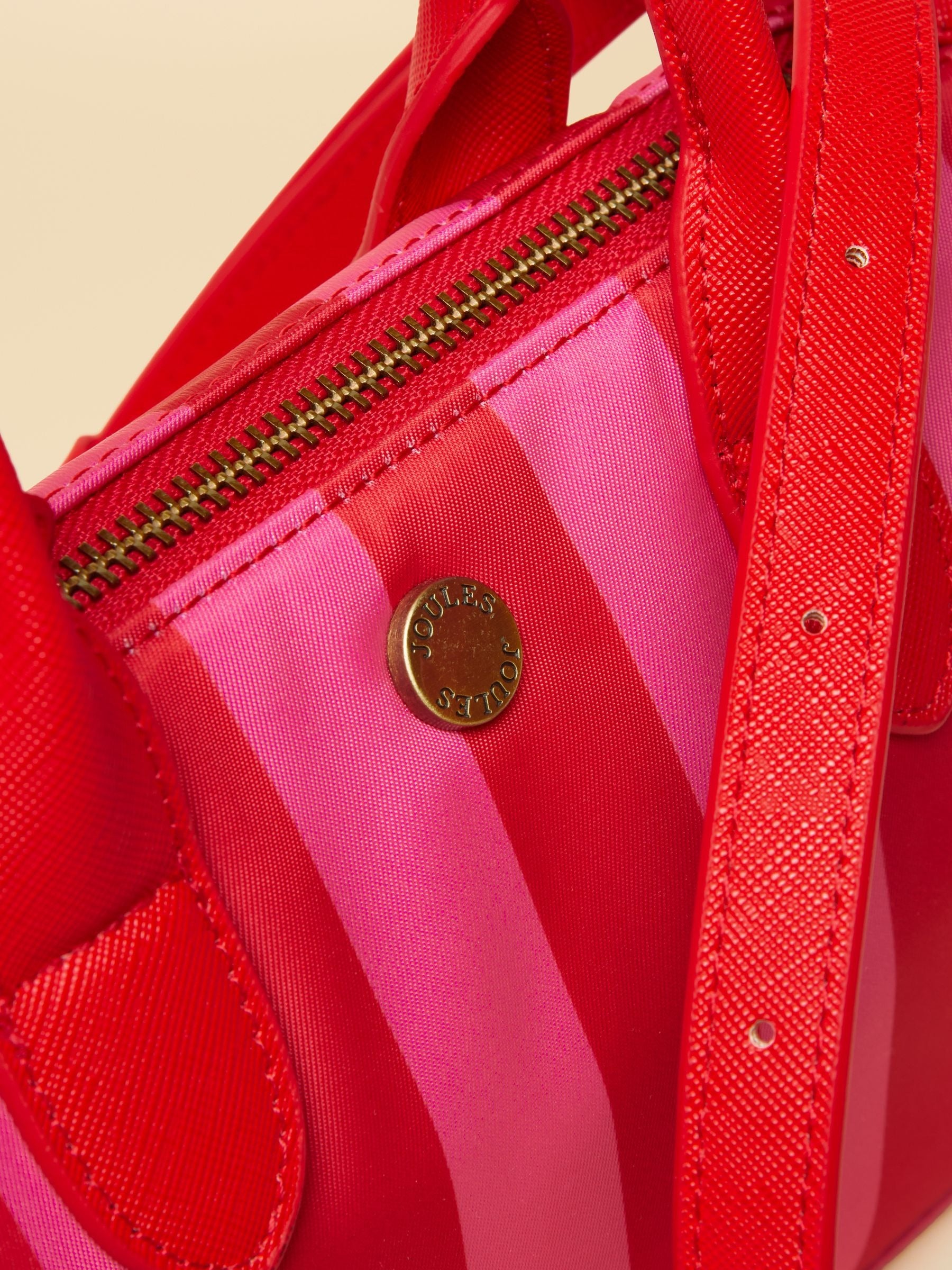 Edie Red & Pink Striped Crossbody Handbag