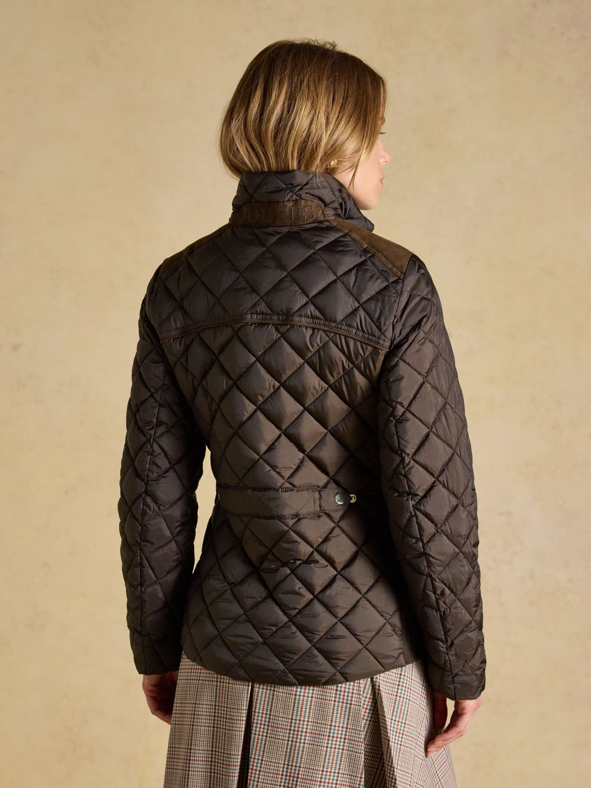 Braemar Luxe Chocolate Brown Showerproof Diamond Quilted Coat