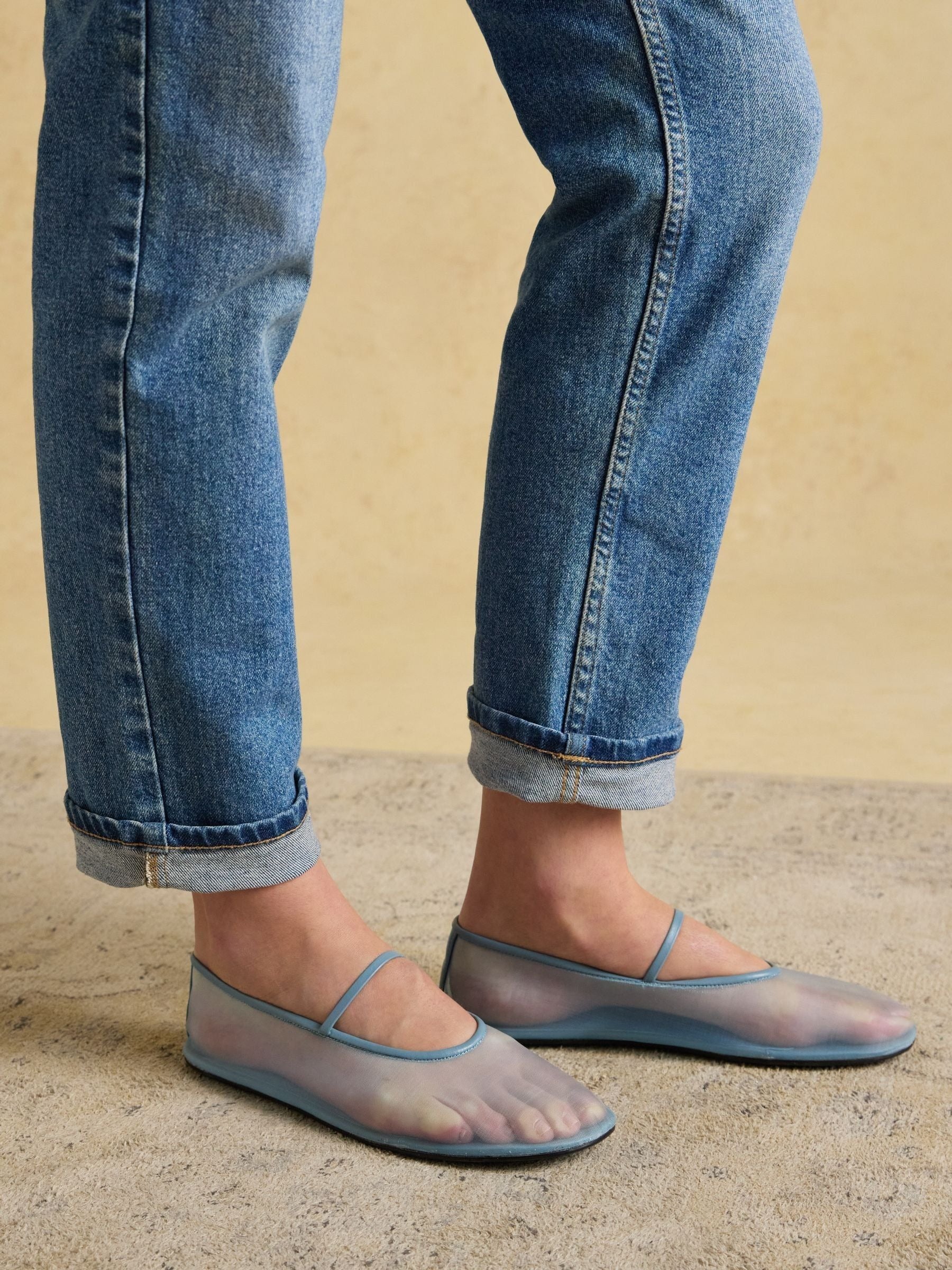 Mid Blue Straight Fit Mid Rise Jeans