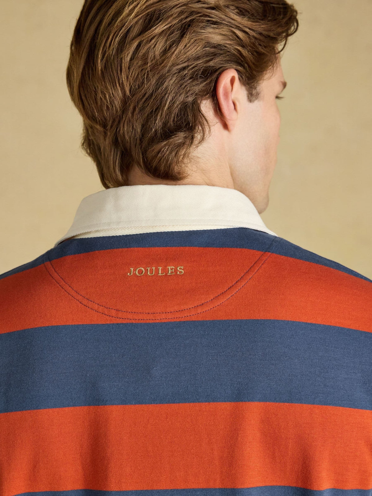 Rugby Club Blue & Orange Long Sleeve Striped Rugby Shirt