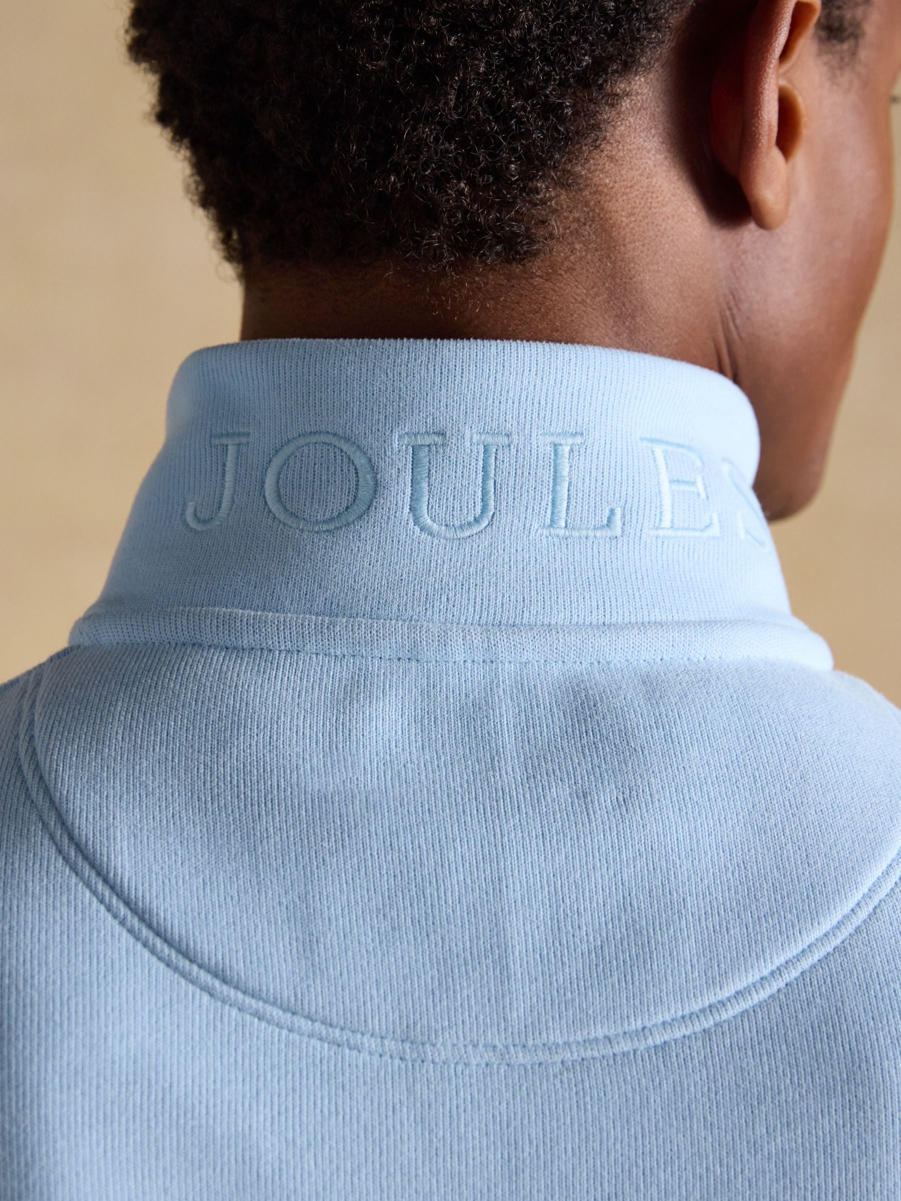 Alistair Blue French Ribbed Quarter Zip Sweatshirt