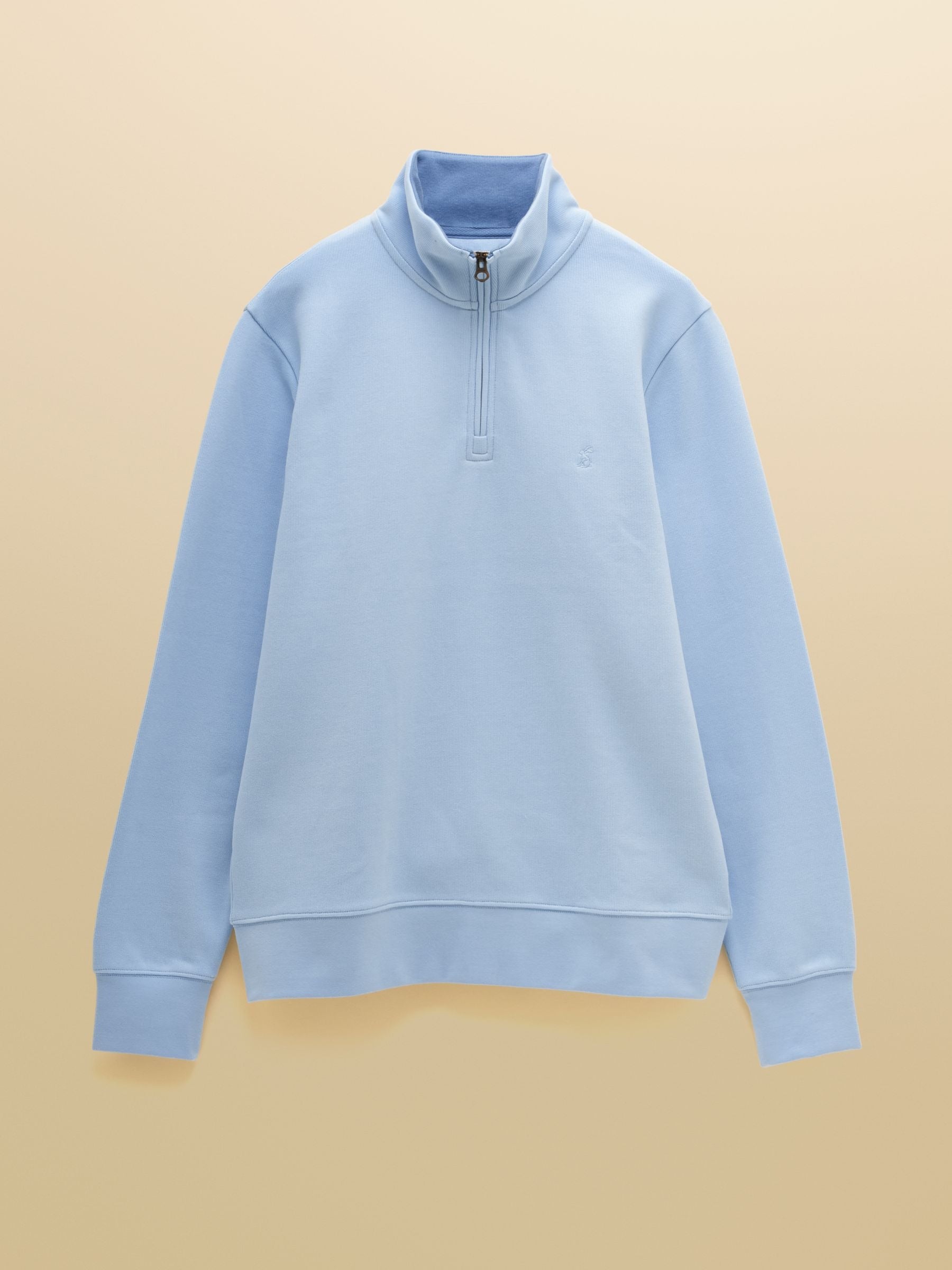 Alistair Blue French Ribbed Quarter Zip Sweatshirt
