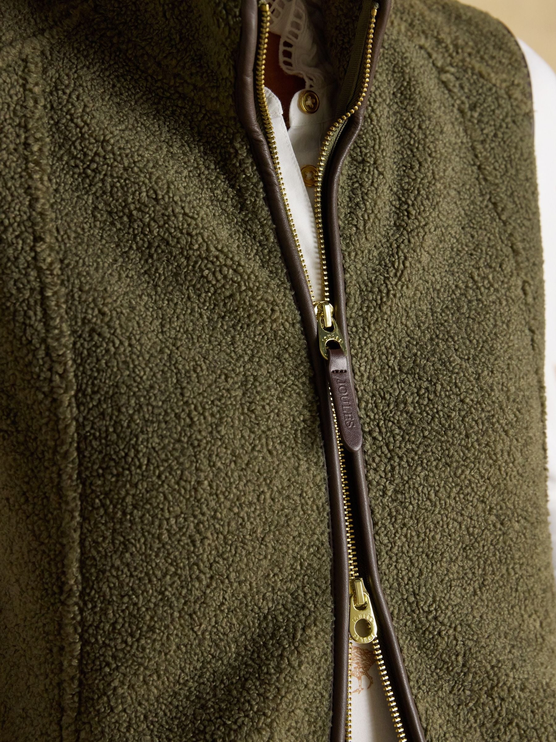 Borg Heritage Khaki Green Fleece Gilet