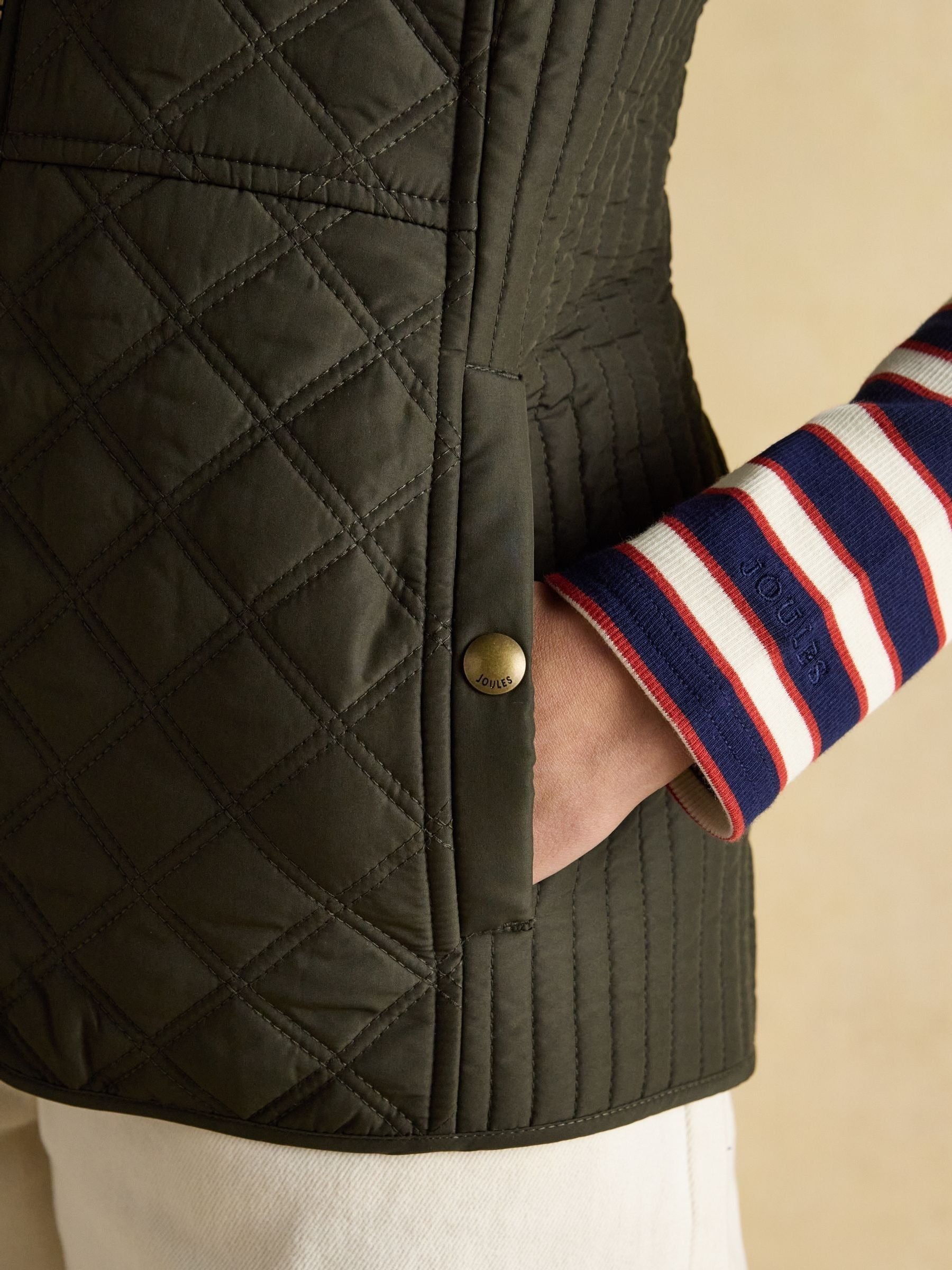 Minx Green Showerproof Diamond Quilted Gilet