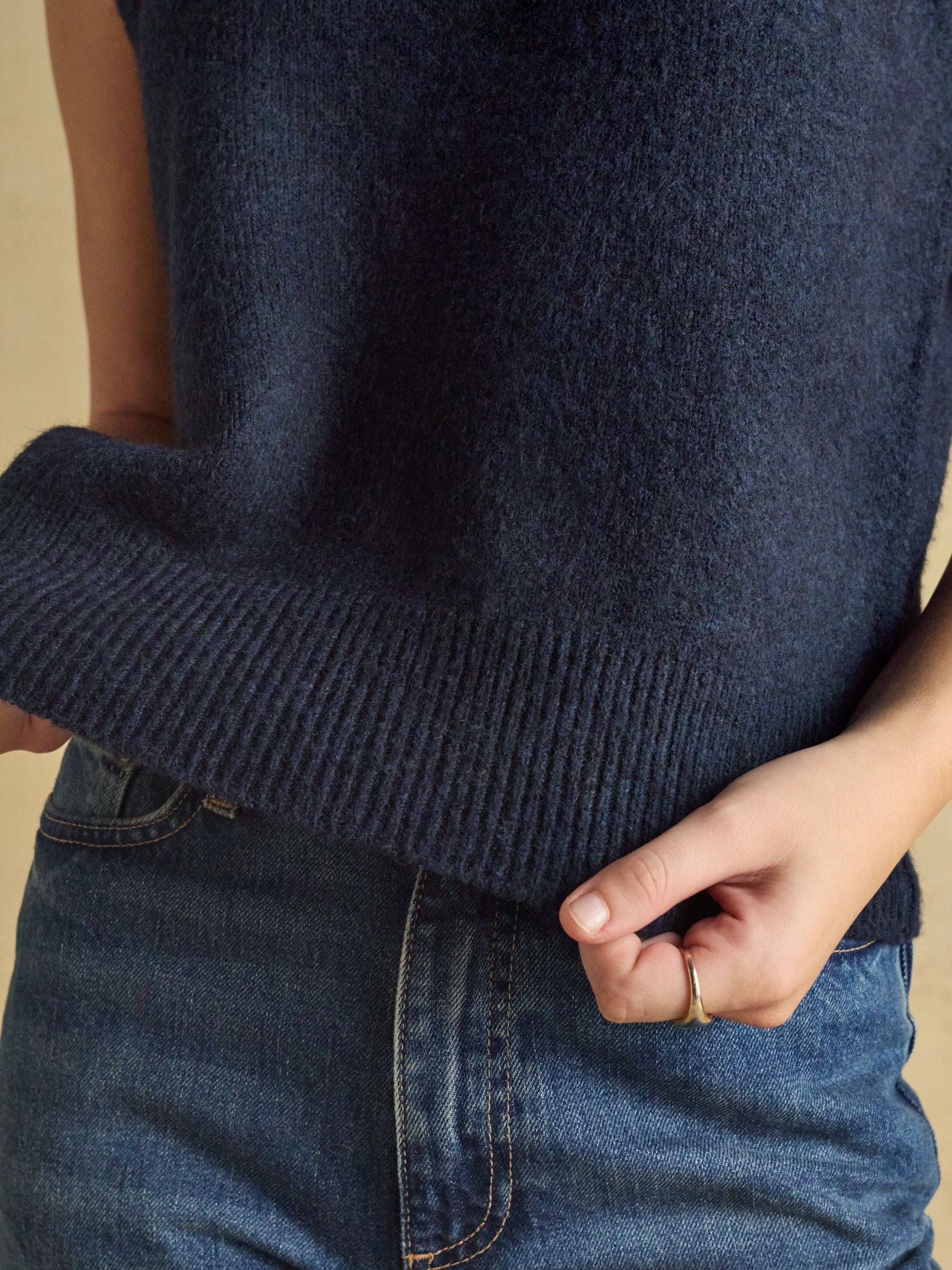 Holly Navy Knitted Vest