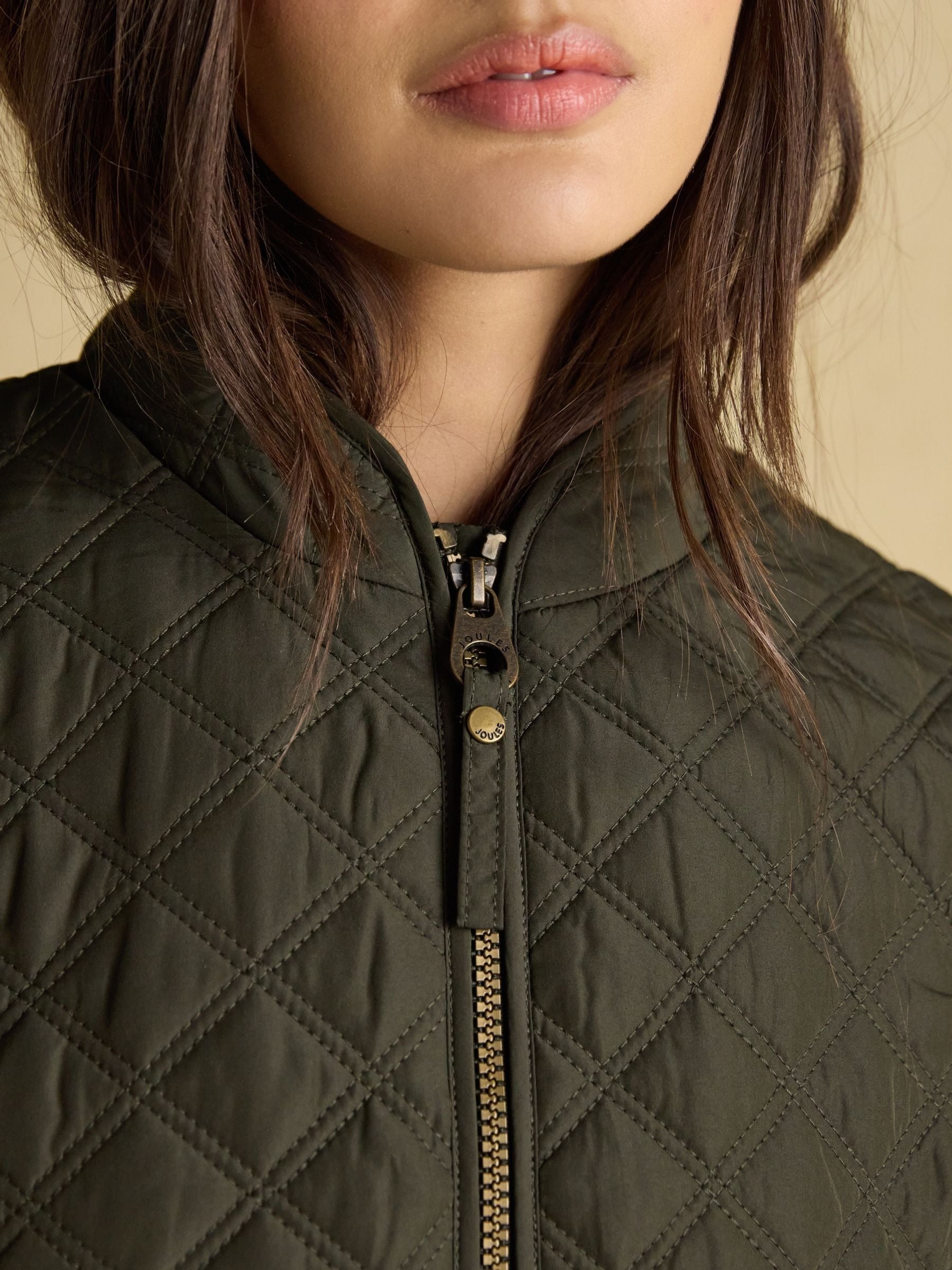 Minx Green Showerproof Diamond Quilted Gilet