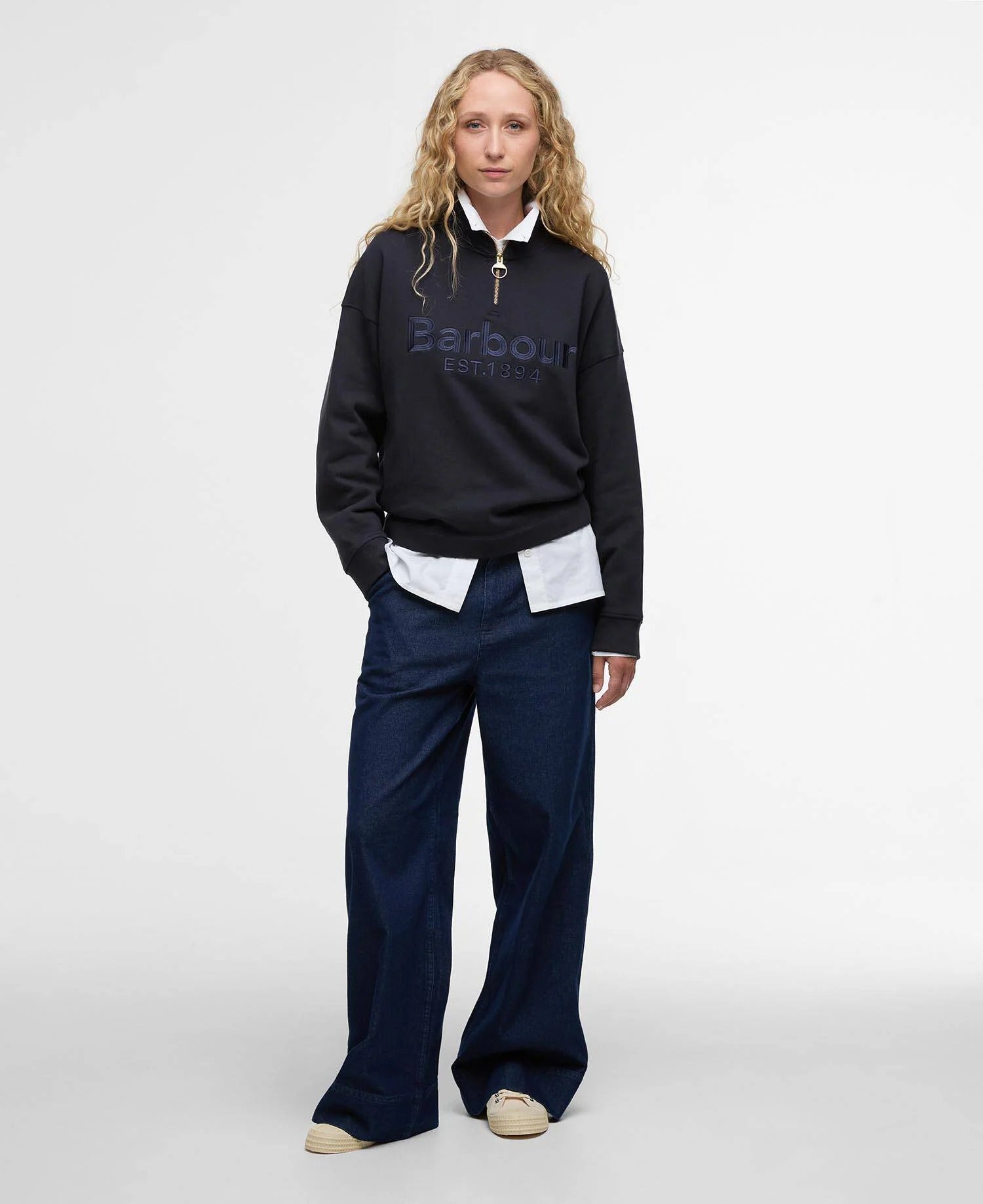 Sara Half Zip Sweatshirt - Dark Navy