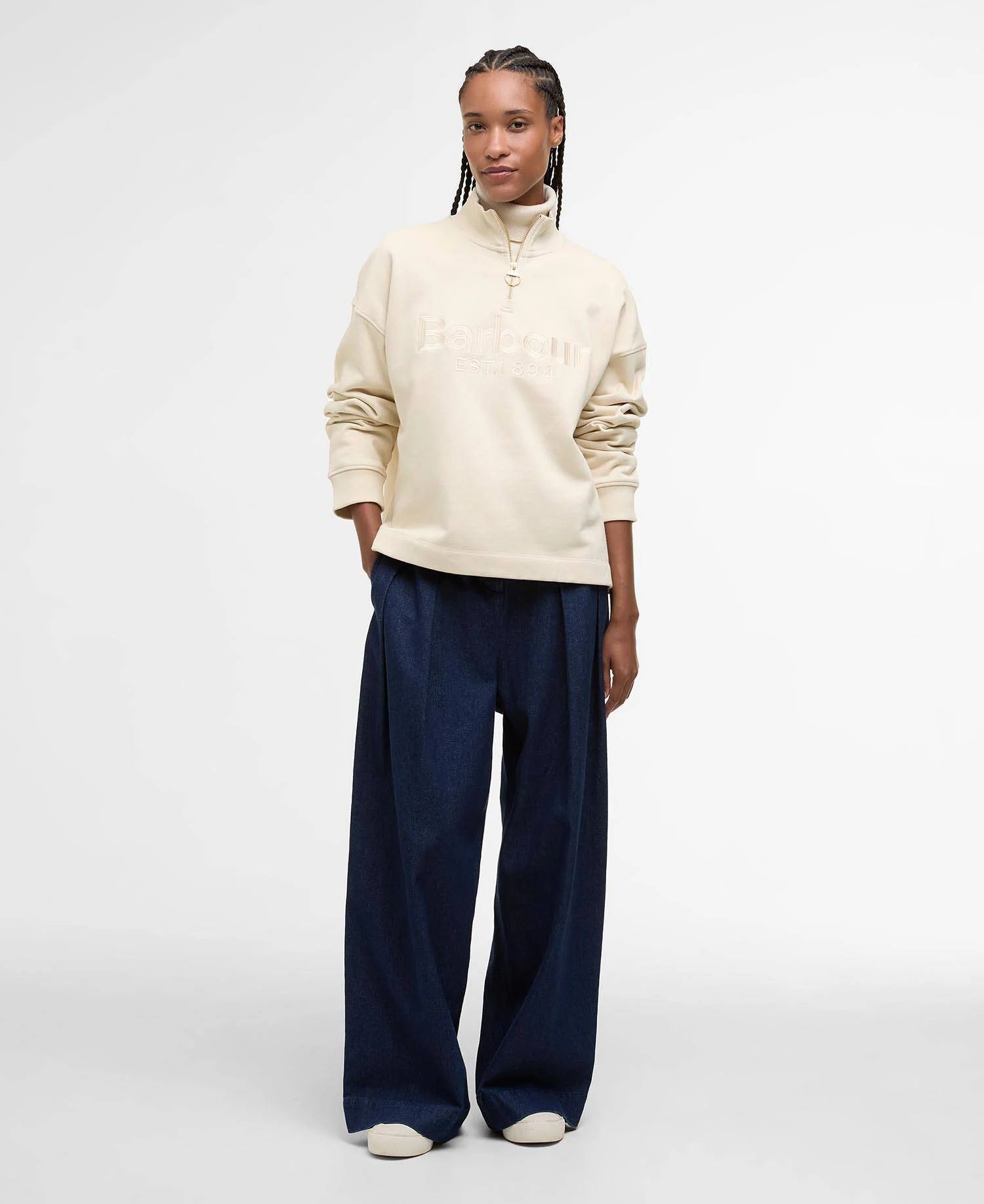 Sara Half Zip Sweatshirt - Oat