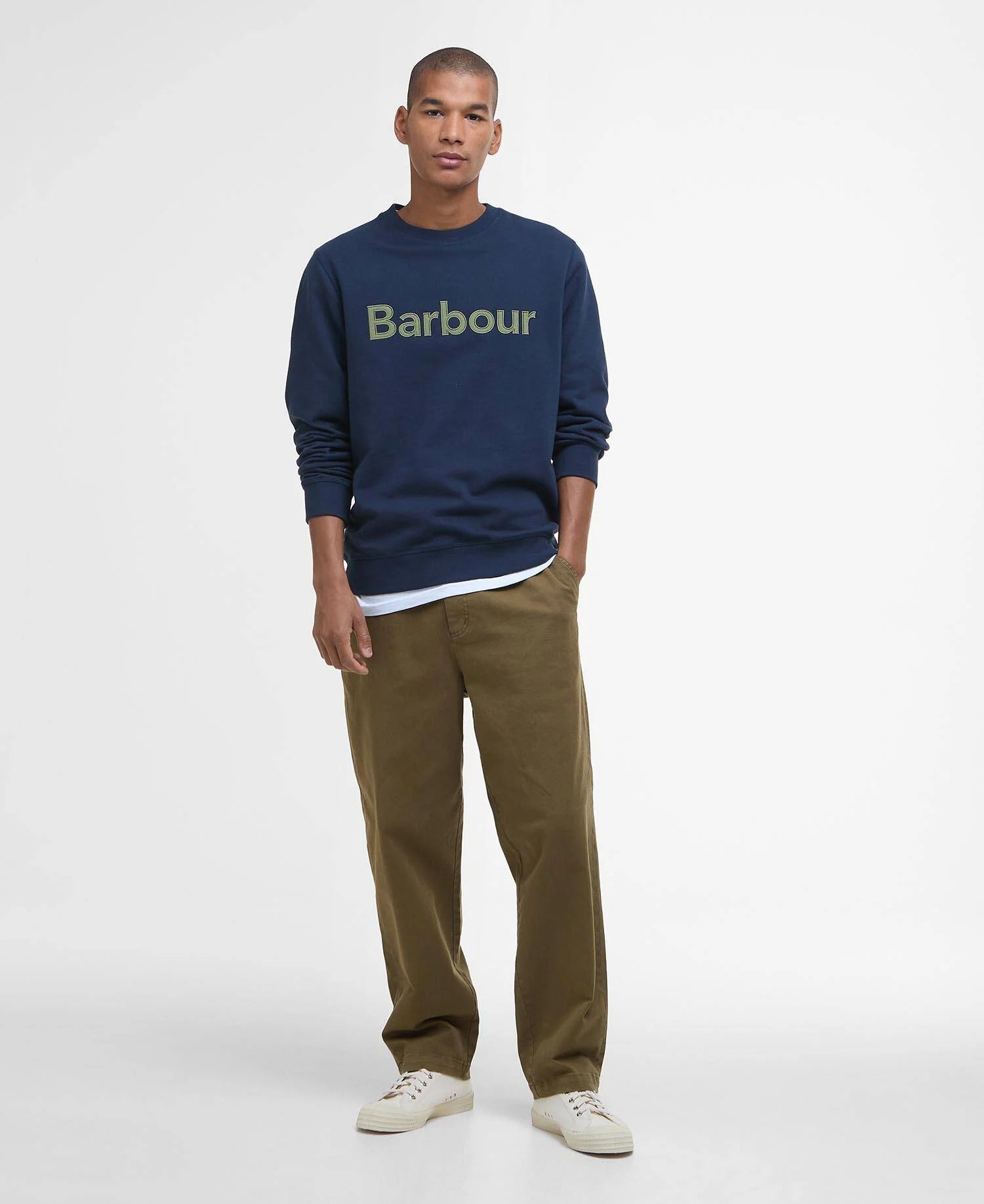 Pique Logo Sweatshirt - Navy