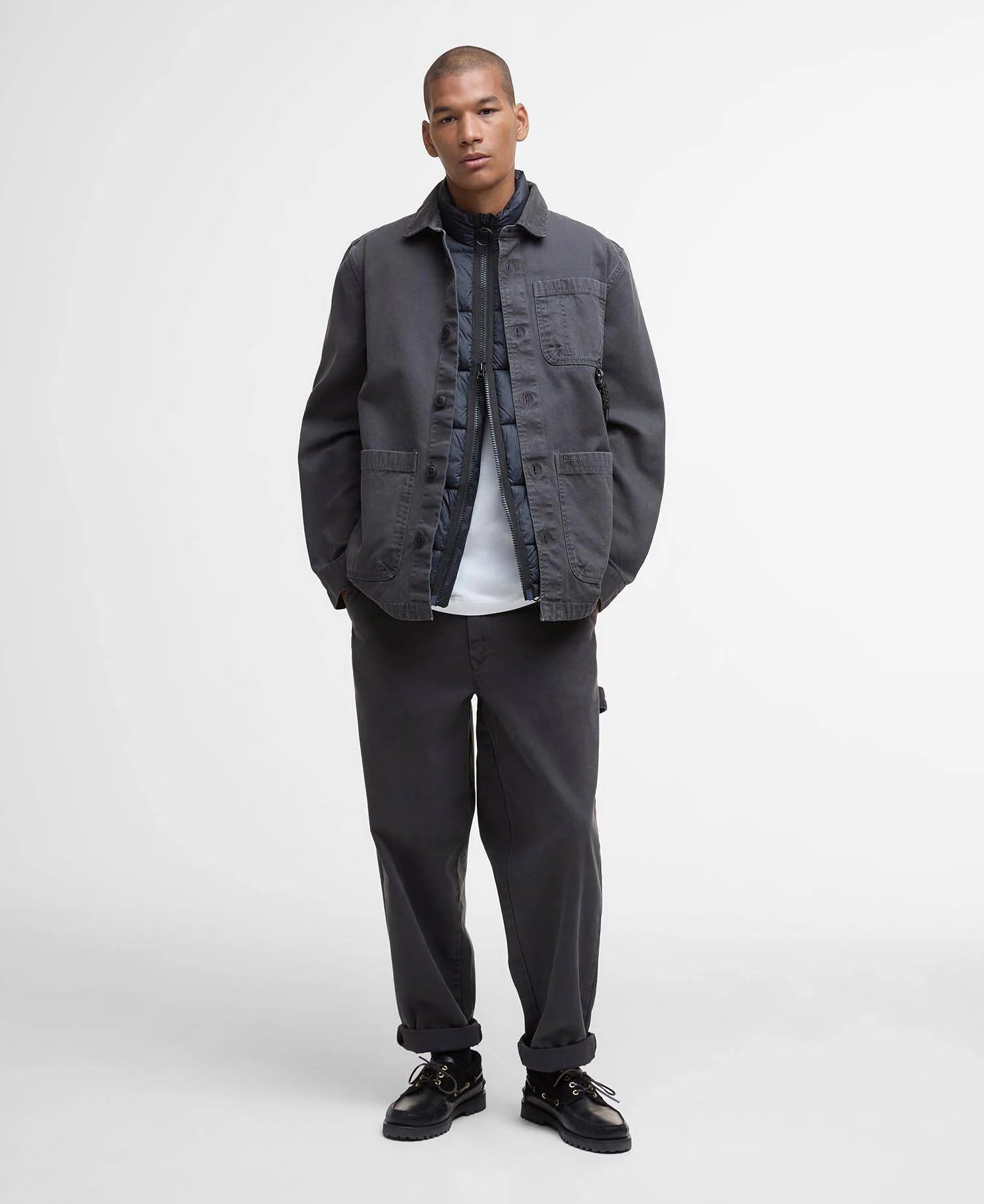 Bowland Garment Dyed Overshirt - Black