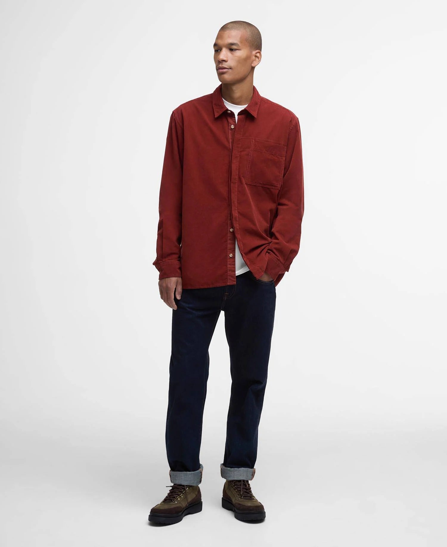 Haltcliff Cord Relaxed Shirt - Fired Brick