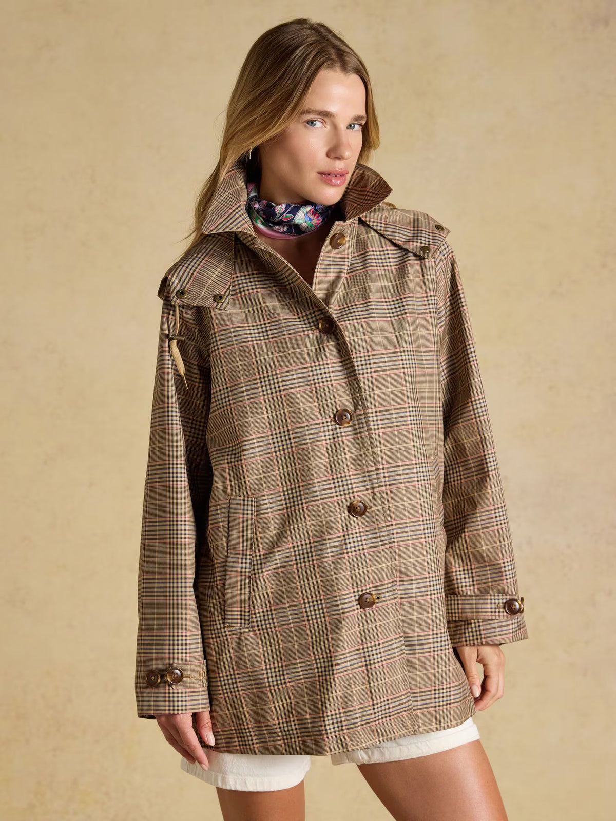Rainmore Check Waterproof Button Through Raincoat