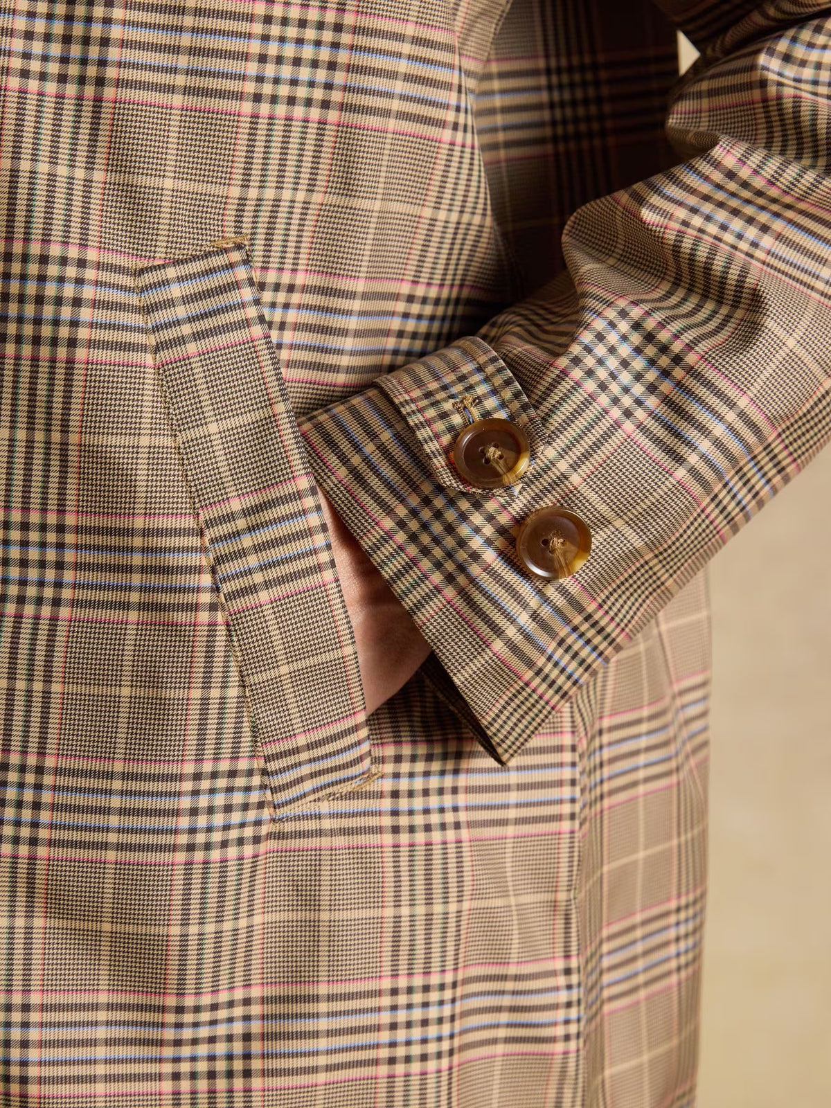 Rainmore Check Waterproof Button Through Raincoat