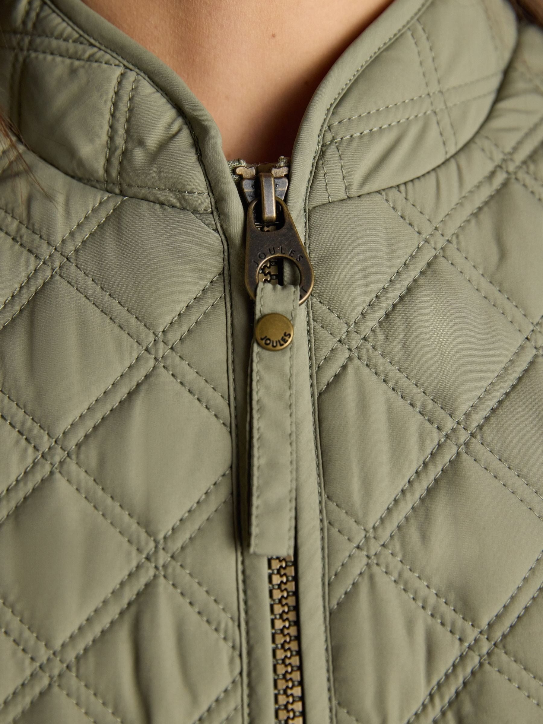 Minx Sage Green Showerproof Diamond Quilted Gilet