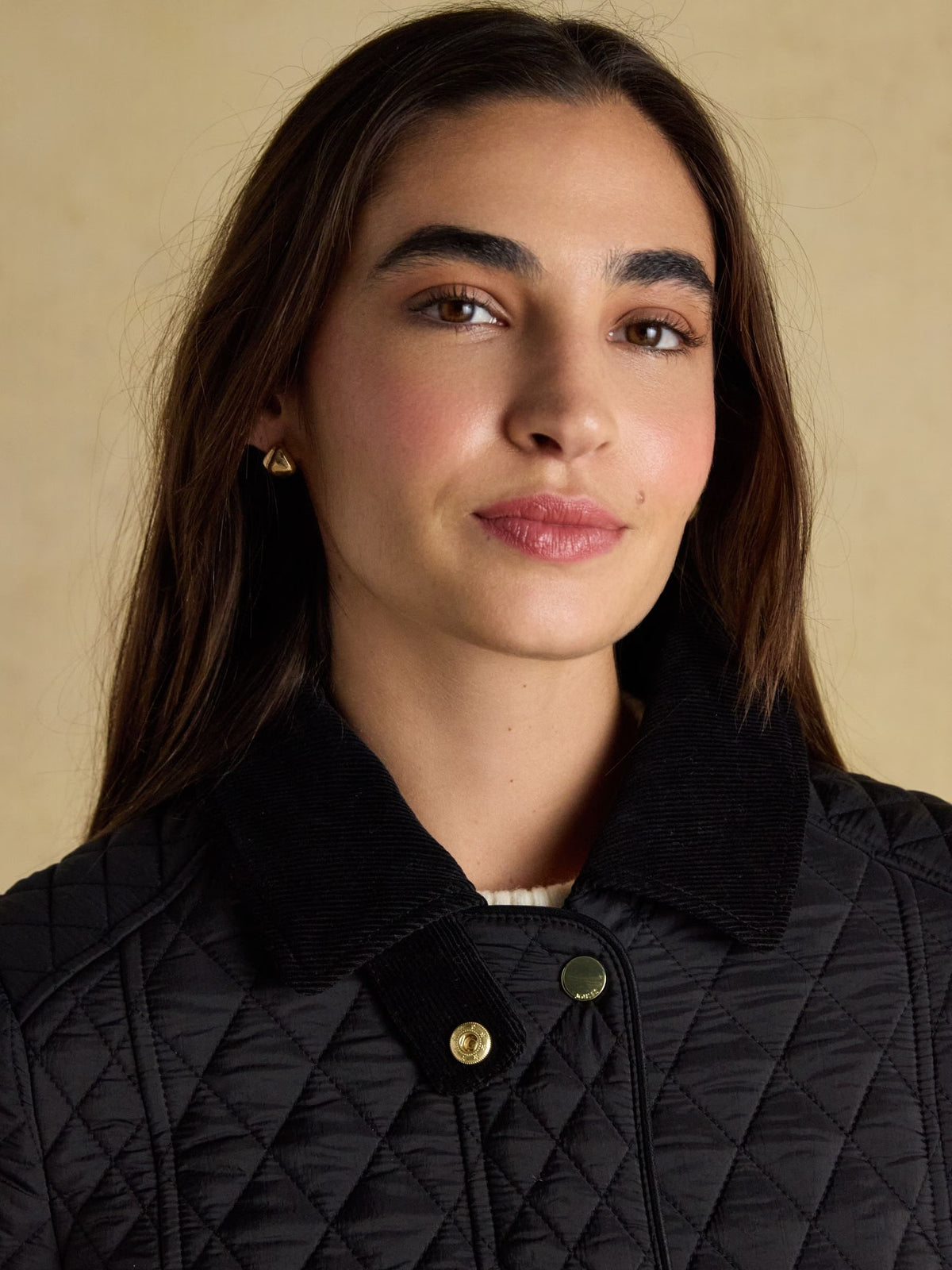 Rosewell Black Longline Diamond Quilted Showerproof Coat