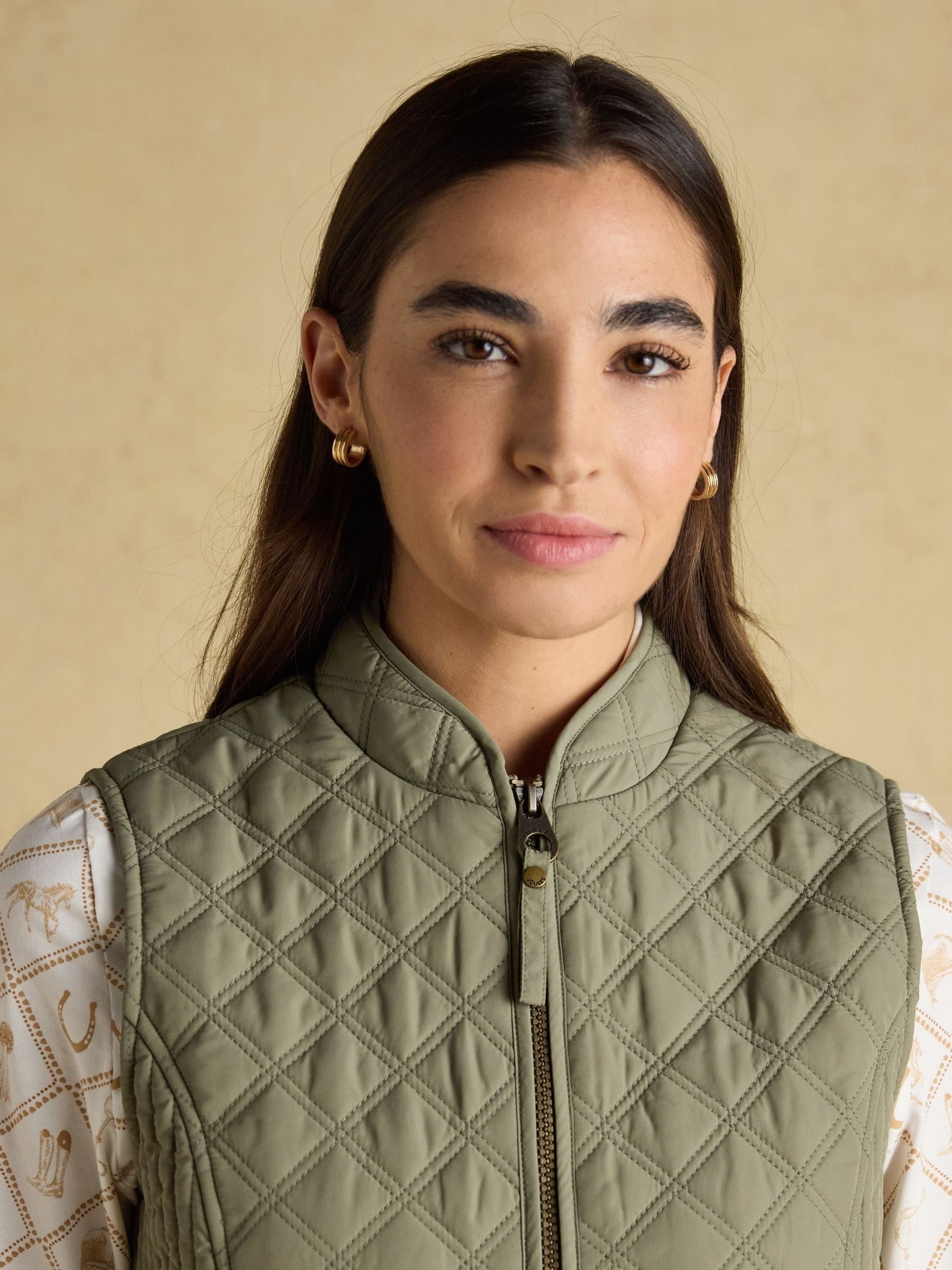 Minx Sage Green Showerproof Diamond Quilted Gilet