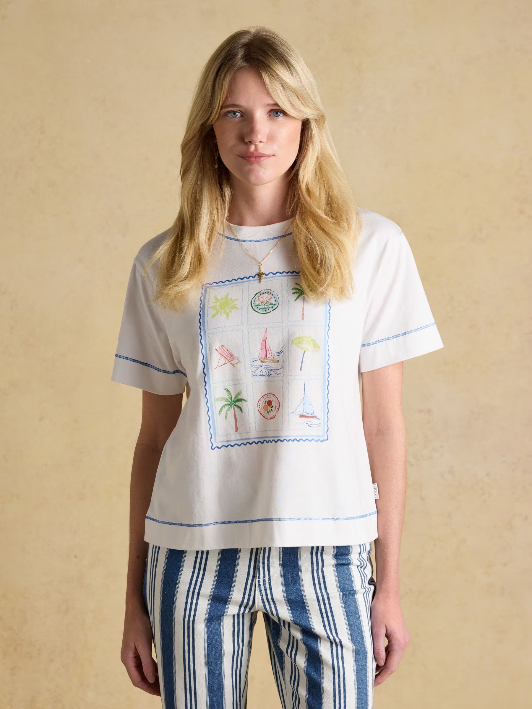 Postcard Graphic Short Sleeve 100% Cotton T-Shirt