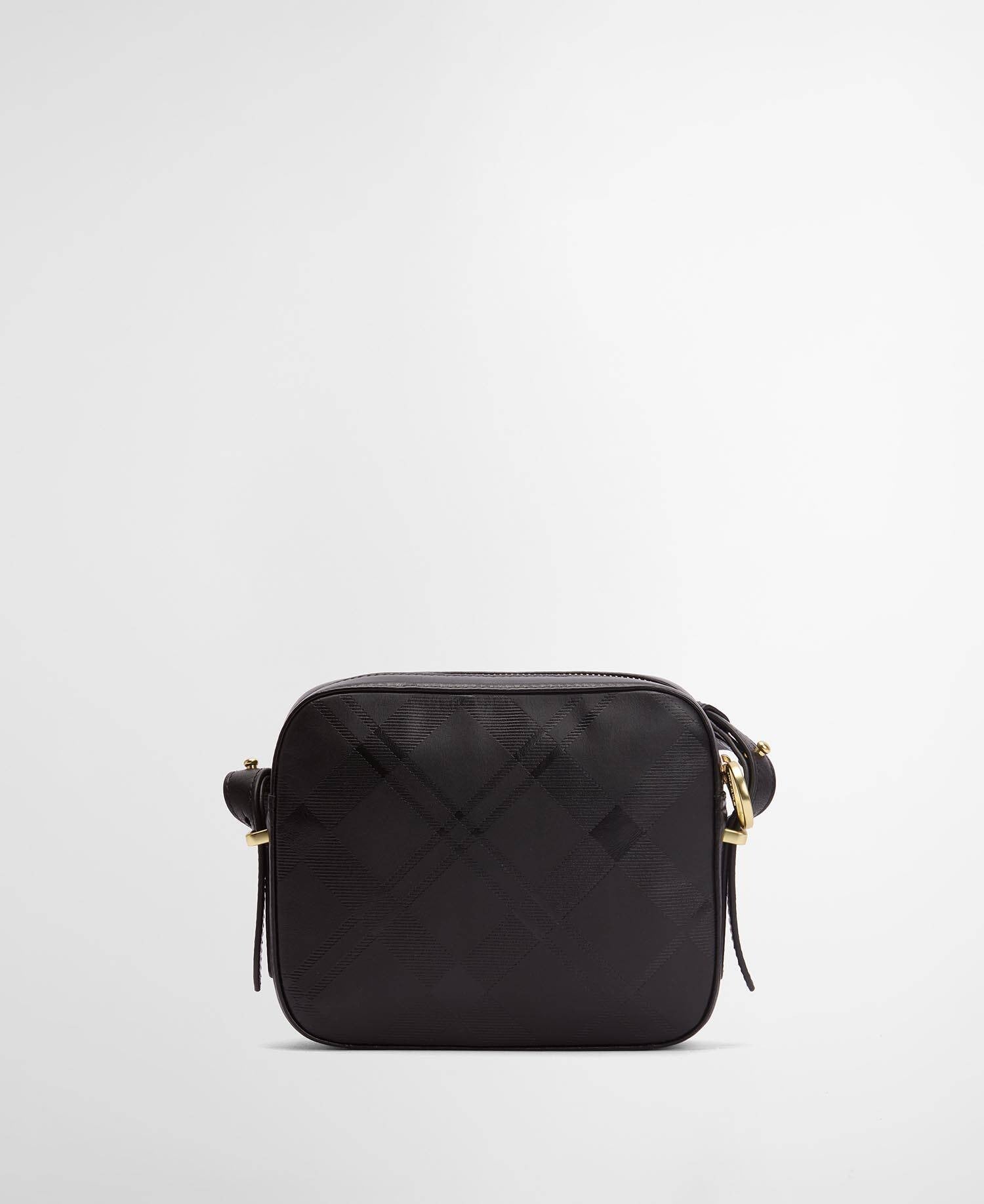 Daphne Deboss Leather Crossbody Bag - Black/ Deboss Tartan