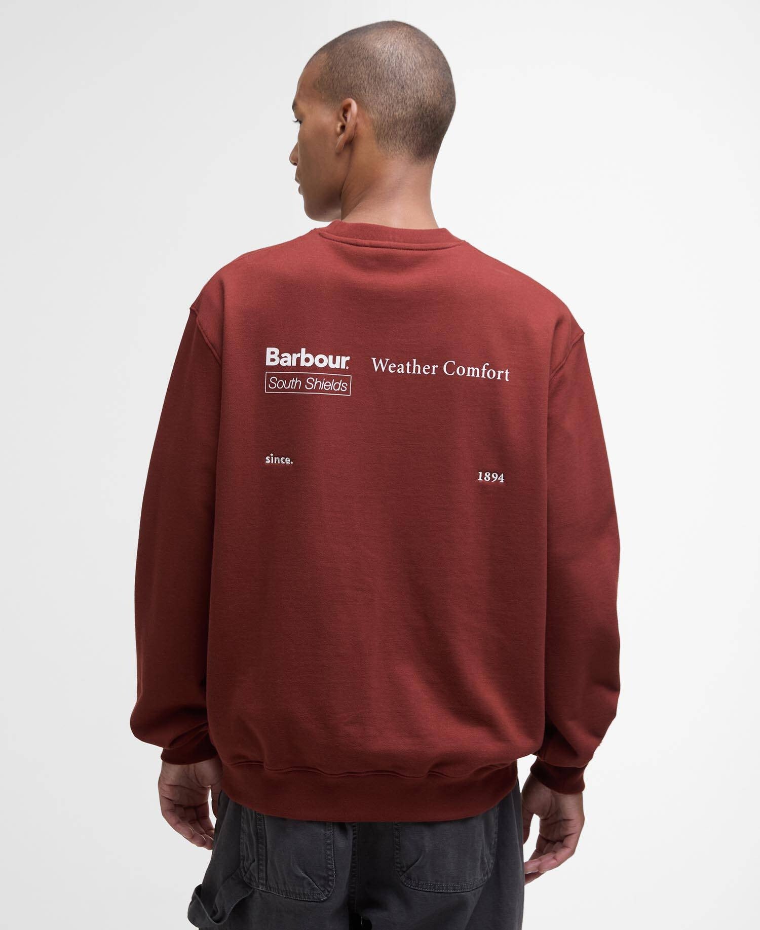 Firbank Relaxed Crew Neck Sweatshirt - Fired Brick