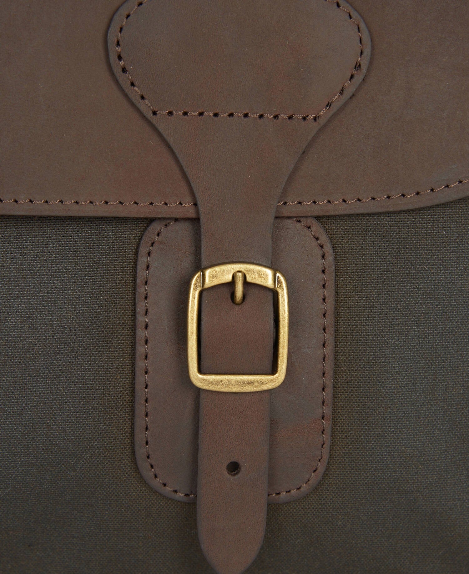 Waxed Leather Briefcase - Olive