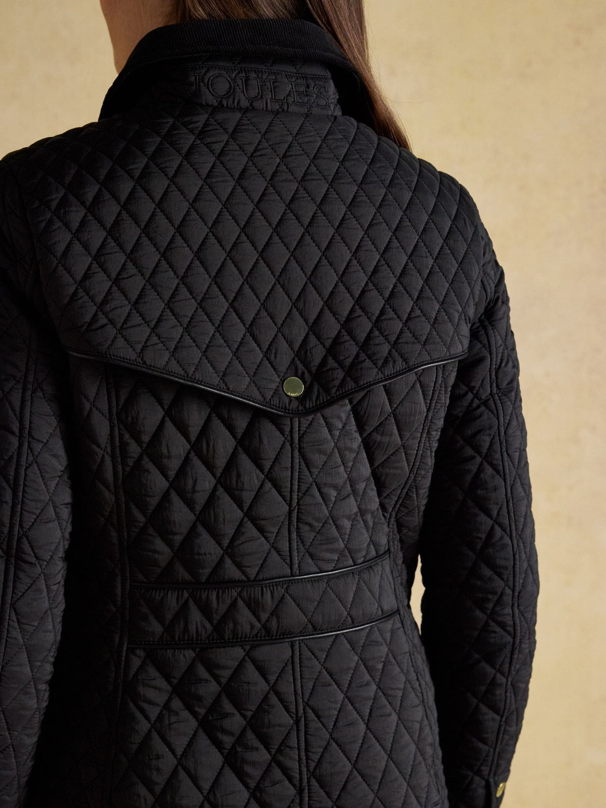 Rosewell Black Longline Diamond Quilted Showerproof Coat