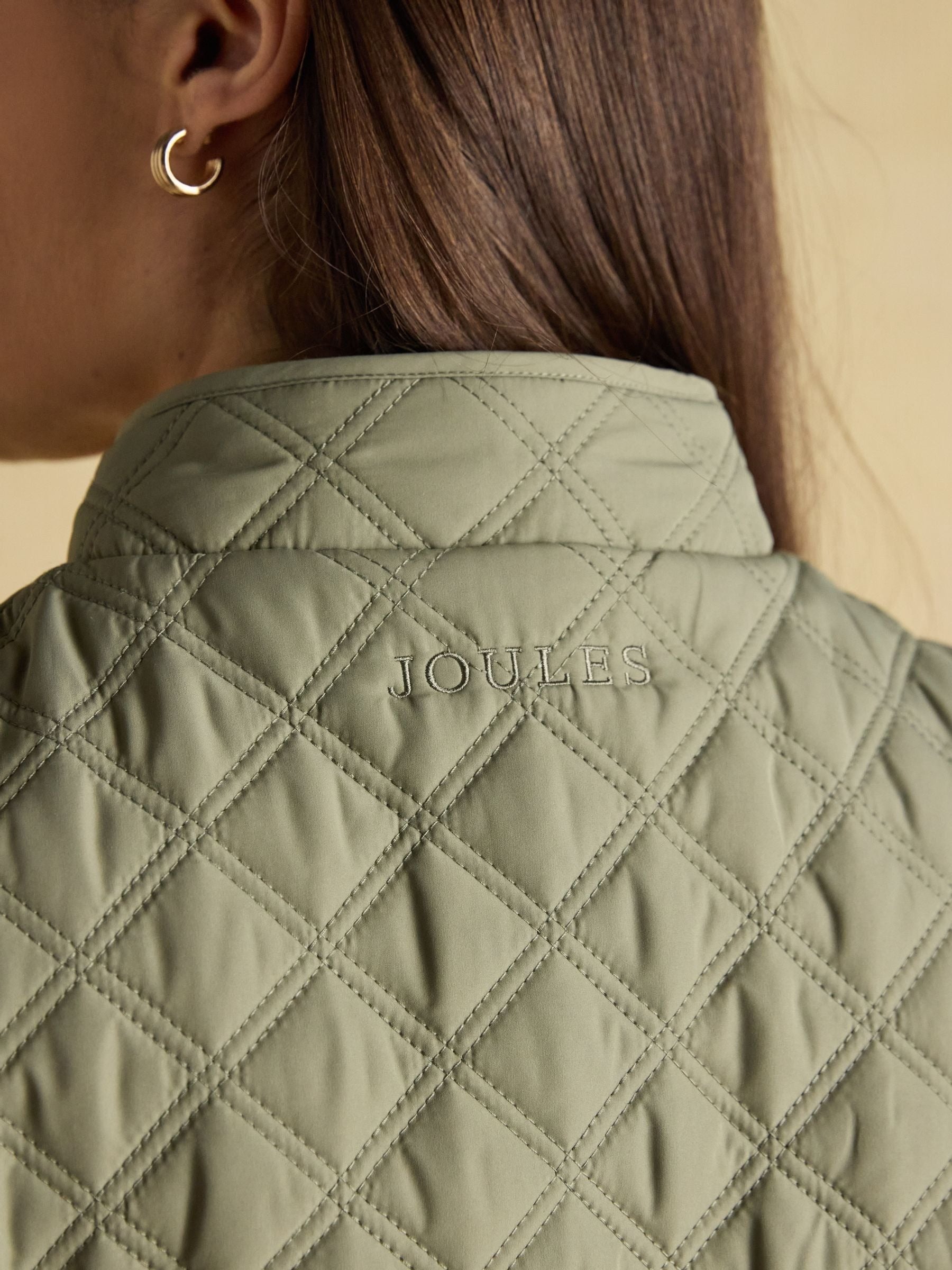 Minx Sage Green Showerproof Diamond Quilted Gilet