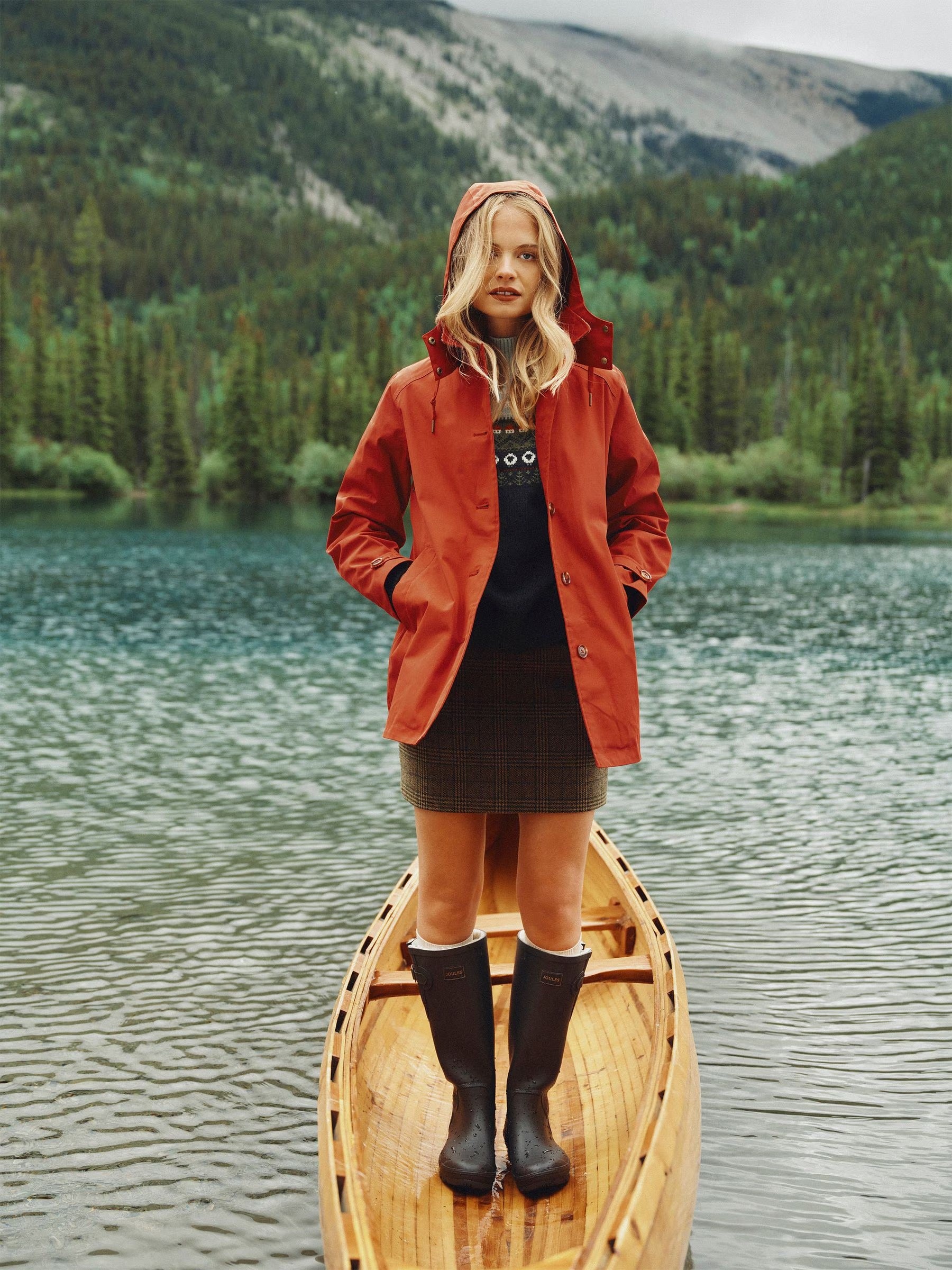 Rainmore Rust Red Waterproof Button Through Raincoat