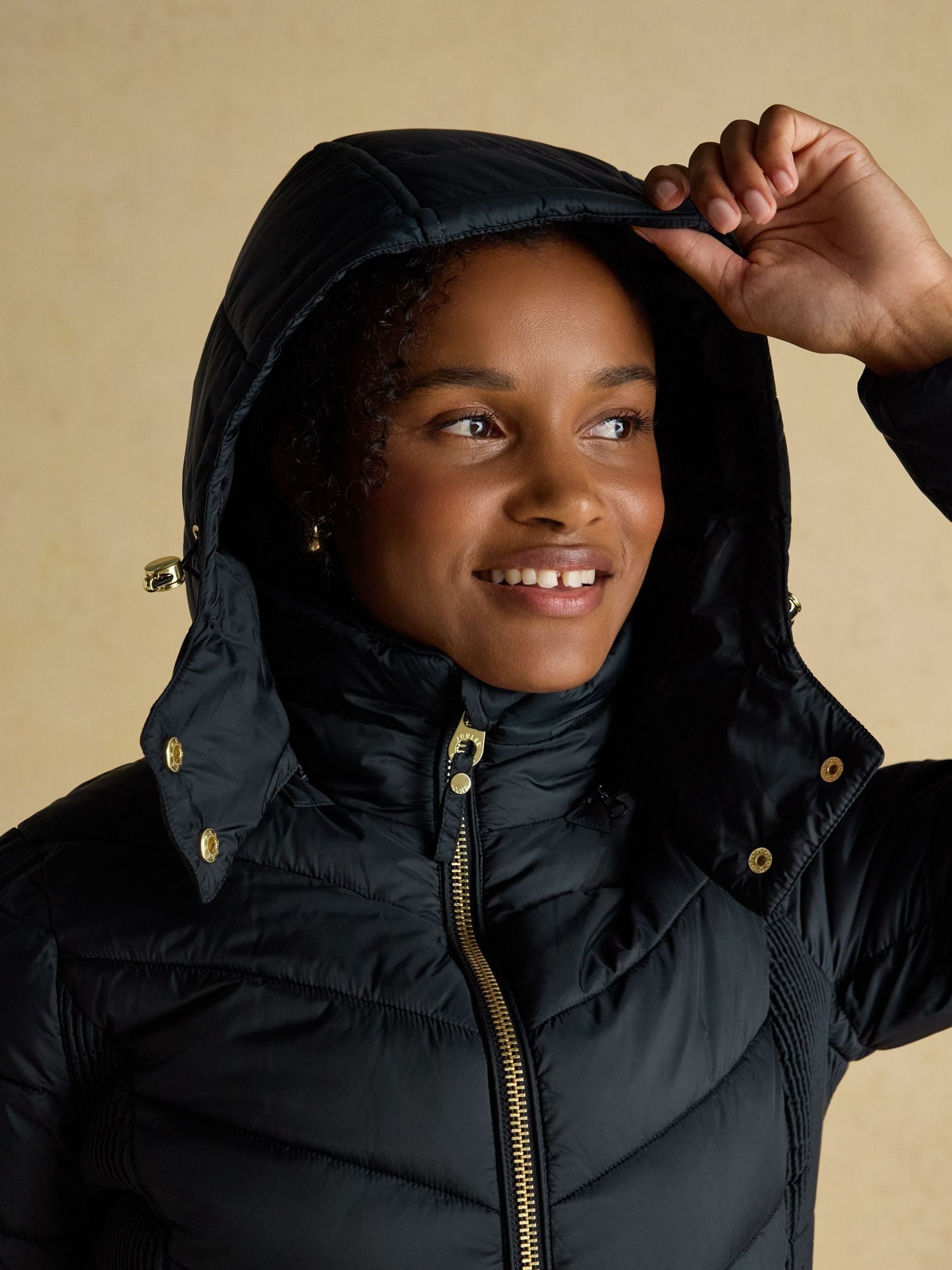 Pembury Navy Showerproof Longline Padded Coat with Hood -