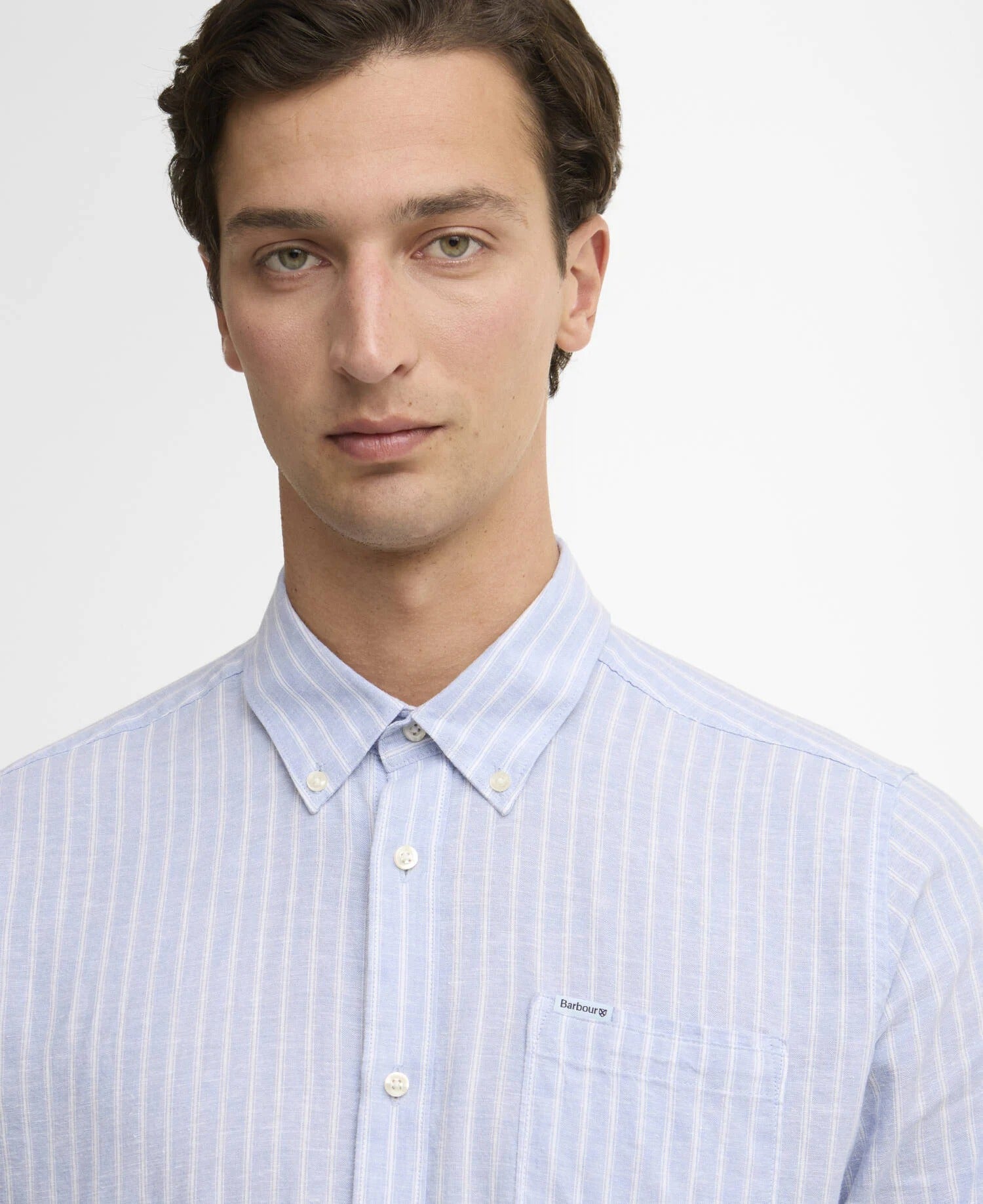 Nelson Striped Long-Sleeved Tailored Shirt - Blue