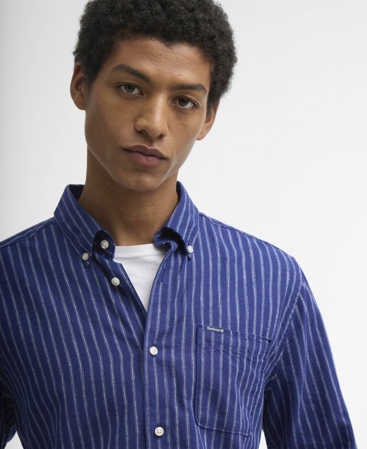 Nelson Striped Long-Sleeved Tailored Shirt - Indigo