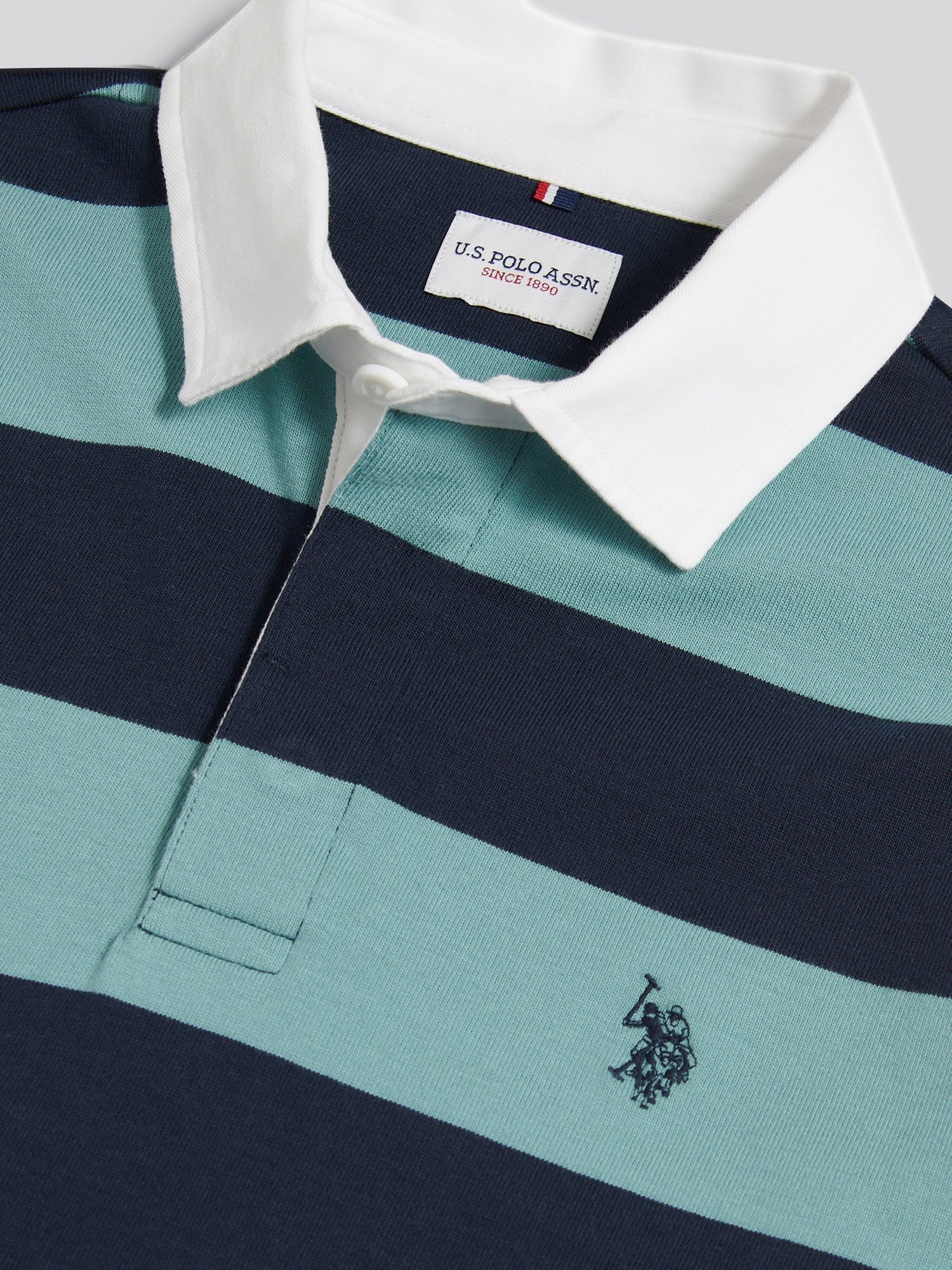 Mens Classic Stripe Rugby Shirt Arctic