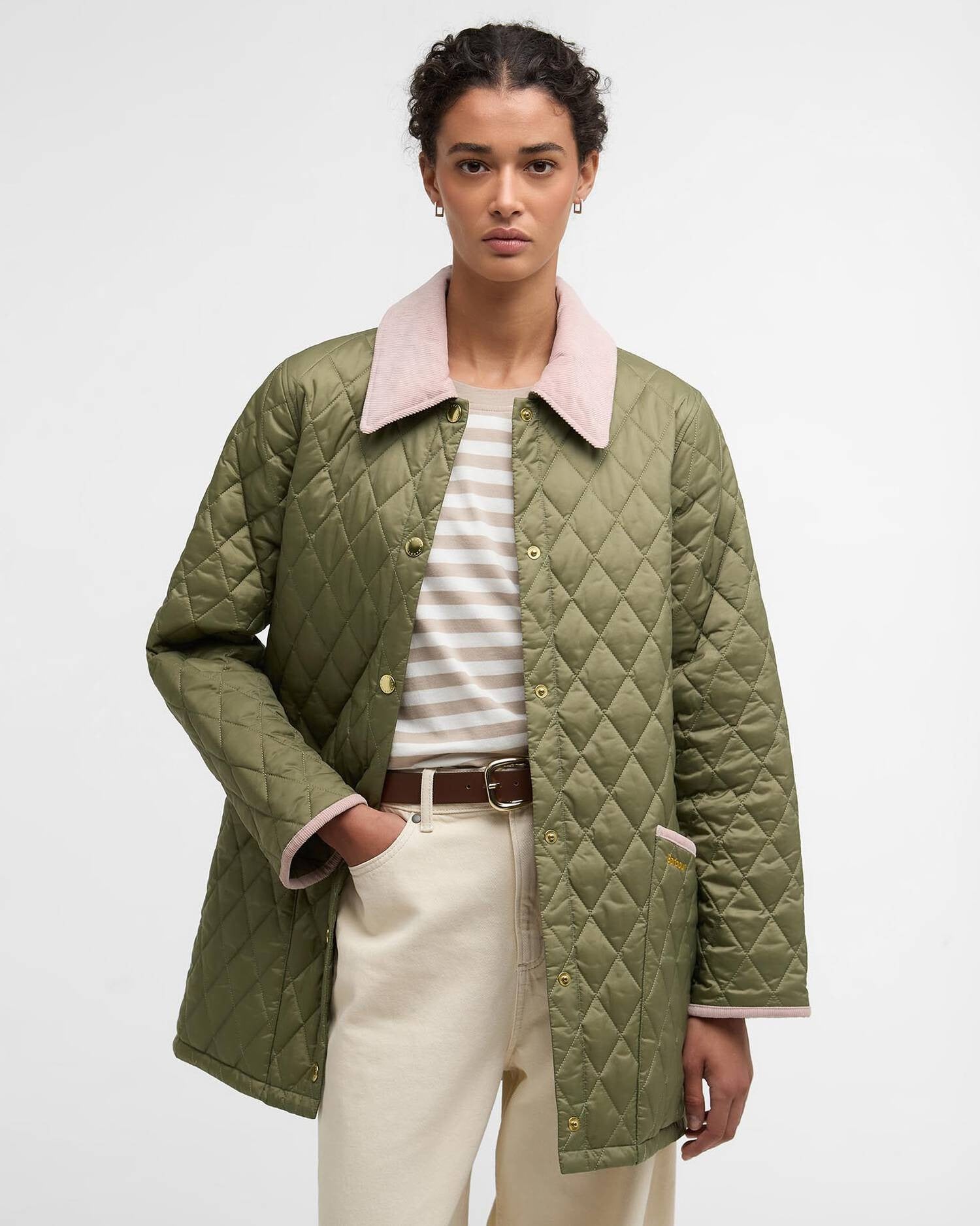 Icons Modern Liddesdale Quilted Jacket - Bleached Olive/Ancient/Gardenia